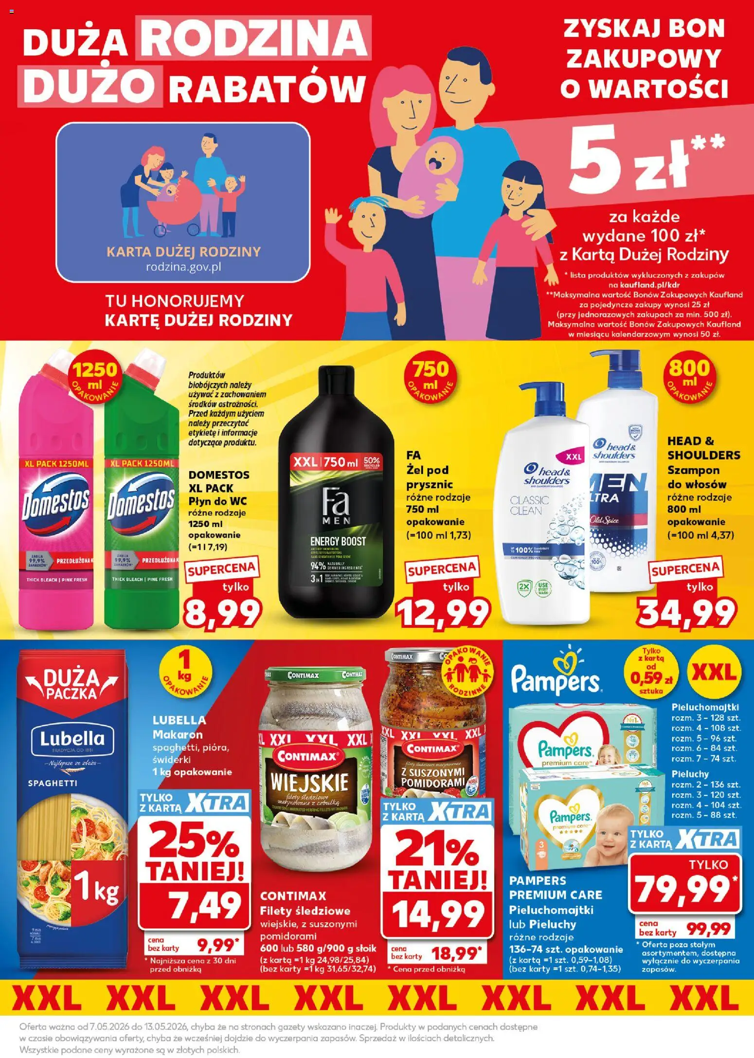 Kaufland Polsko leták - Mocny start od 11.05.2026 | Strana: 9 | Produkty: Pampers, Domestos, Karty, Old Spice