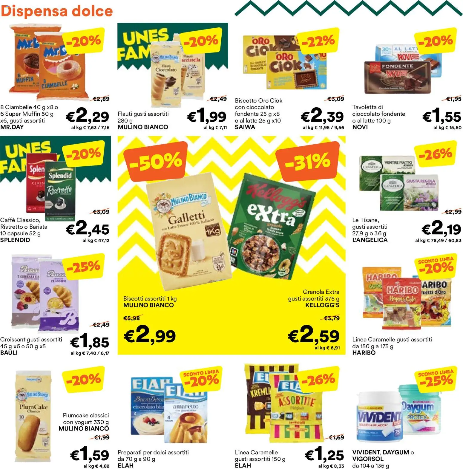 Volantino Unes del 09/09/2026 | Pagina: 8 | Prodotti: Ciambelle, Cioccolato, Caramelle, Plumcake