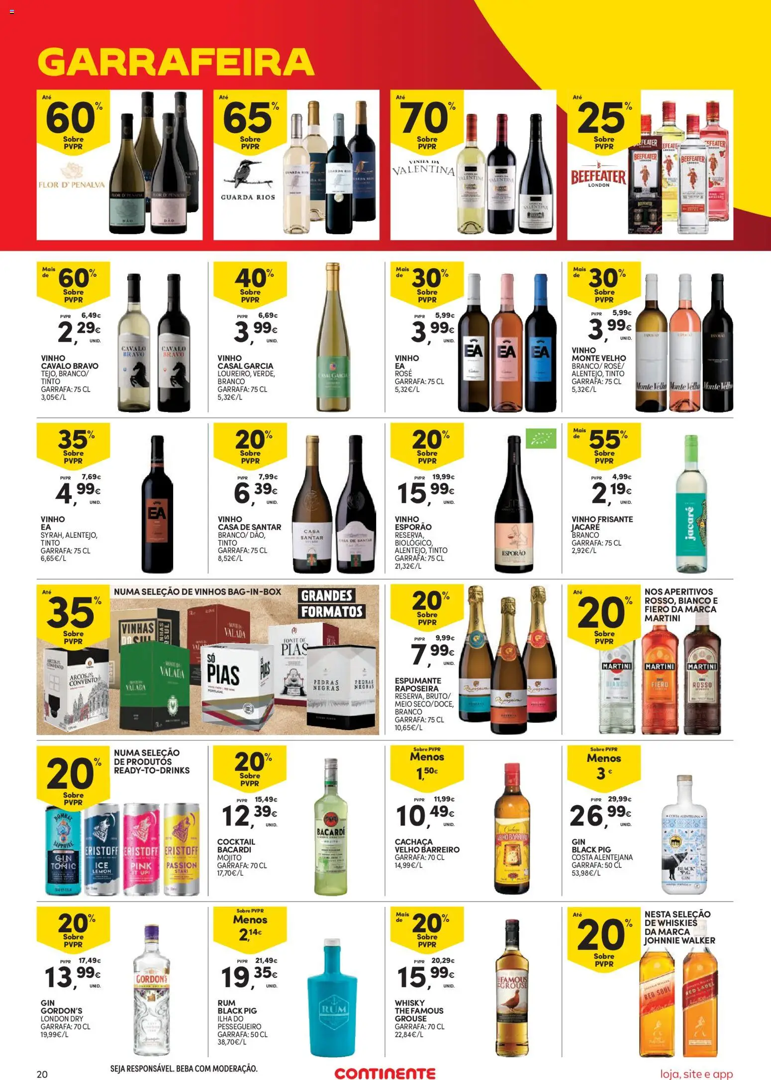 Continente Semanal Continente Bom Dia │ válido de 15/09/2026 | Página: 20 | Produtos: Espumante, Cachaça, Vinho, Bacardi