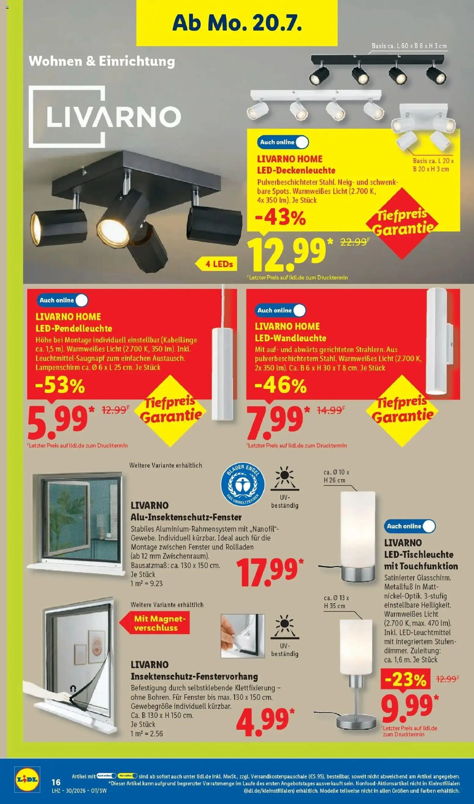 Lidl Prospekt Weikersheim – gültig ab 20.07.2026 | Seite: 40 | Produkte: Lampenschirm