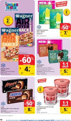 IJsjes Snickers, Mars, Twix en Bounty, alle soorten - Voorbeeld van een folder van Carrefour, geldig van 19/08/2026 | Pagina: 10