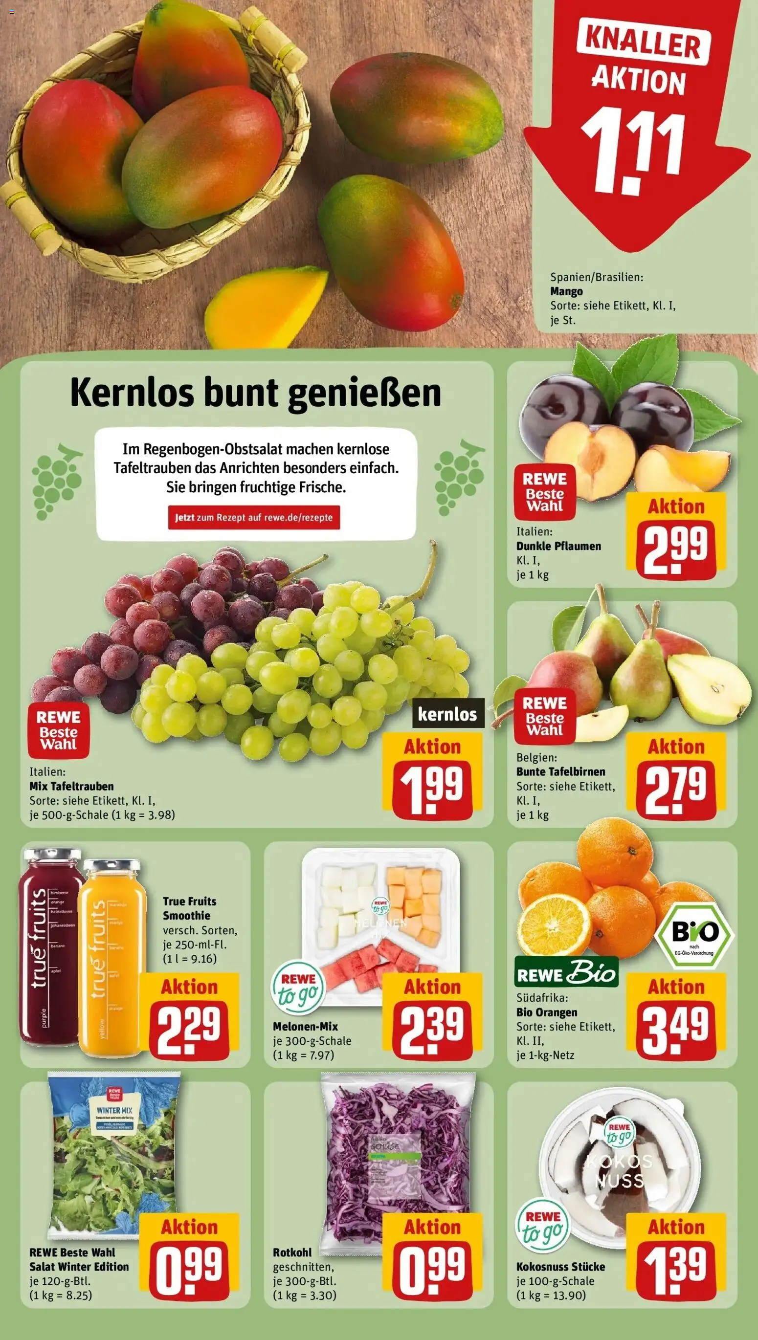 REWE Prospekt ab 05.10.2026 zum Blättern » Angebote | Seite: 8 | Produkte: Rotkohl, Äpfel, Gemüse, Mango