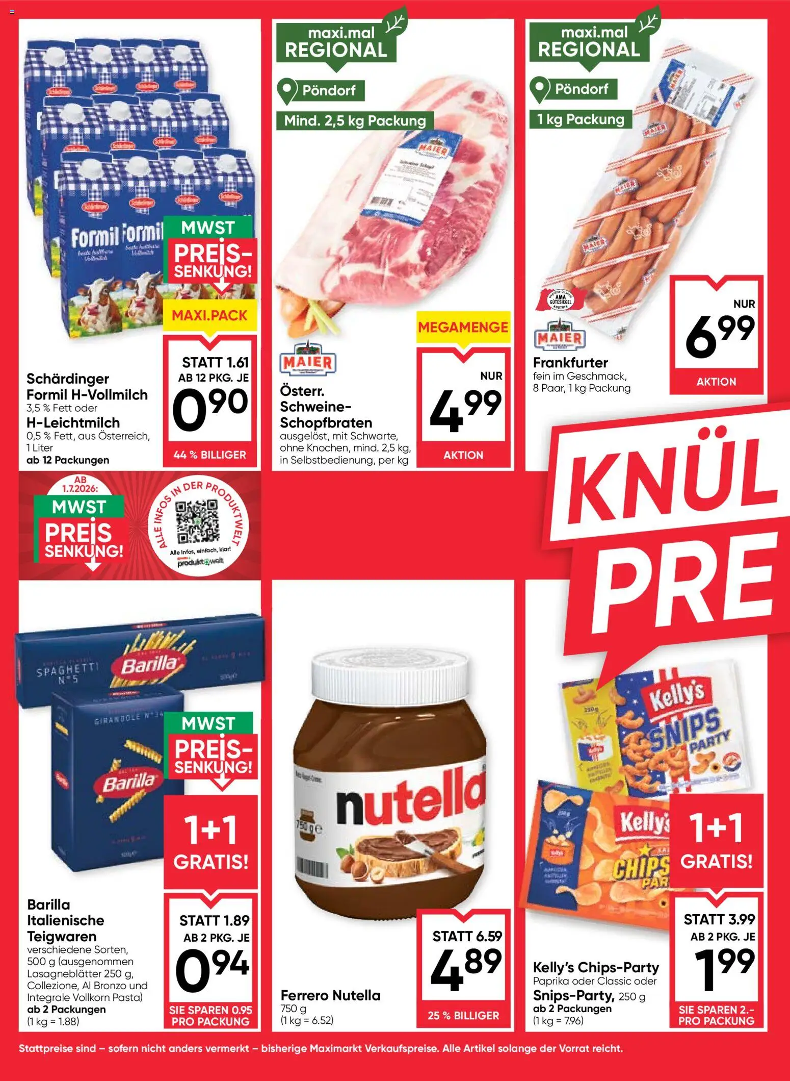 Maximarkt Flugblatt gültig ab 09.07.2026 | Seite: 2 | Produkte: Pasta, Chips, Hajdina liszt