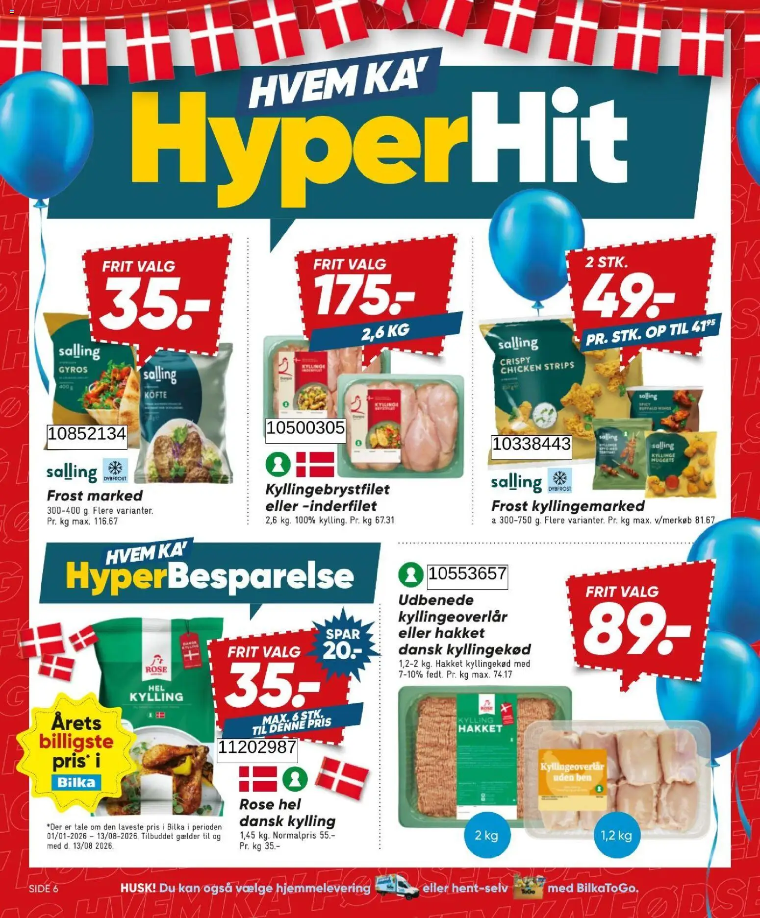 Bilka tilbudsavis – gyldig fra 31/07/2026 | Side: 6 | Produkter: Kyllingekød, Nuggets