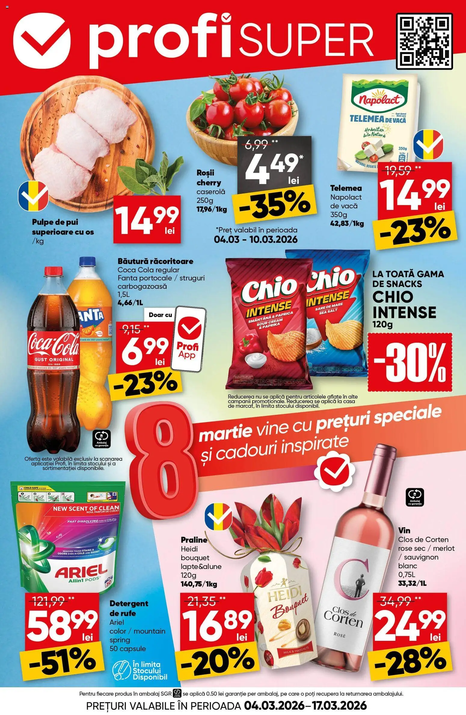 Noul catalog Profi – valabil de la 04.03.2026 | Pagină: 1 | Produse: Struguri, Pomelo, Hacıyatmaz Kedi Oyuncağı, Lapte