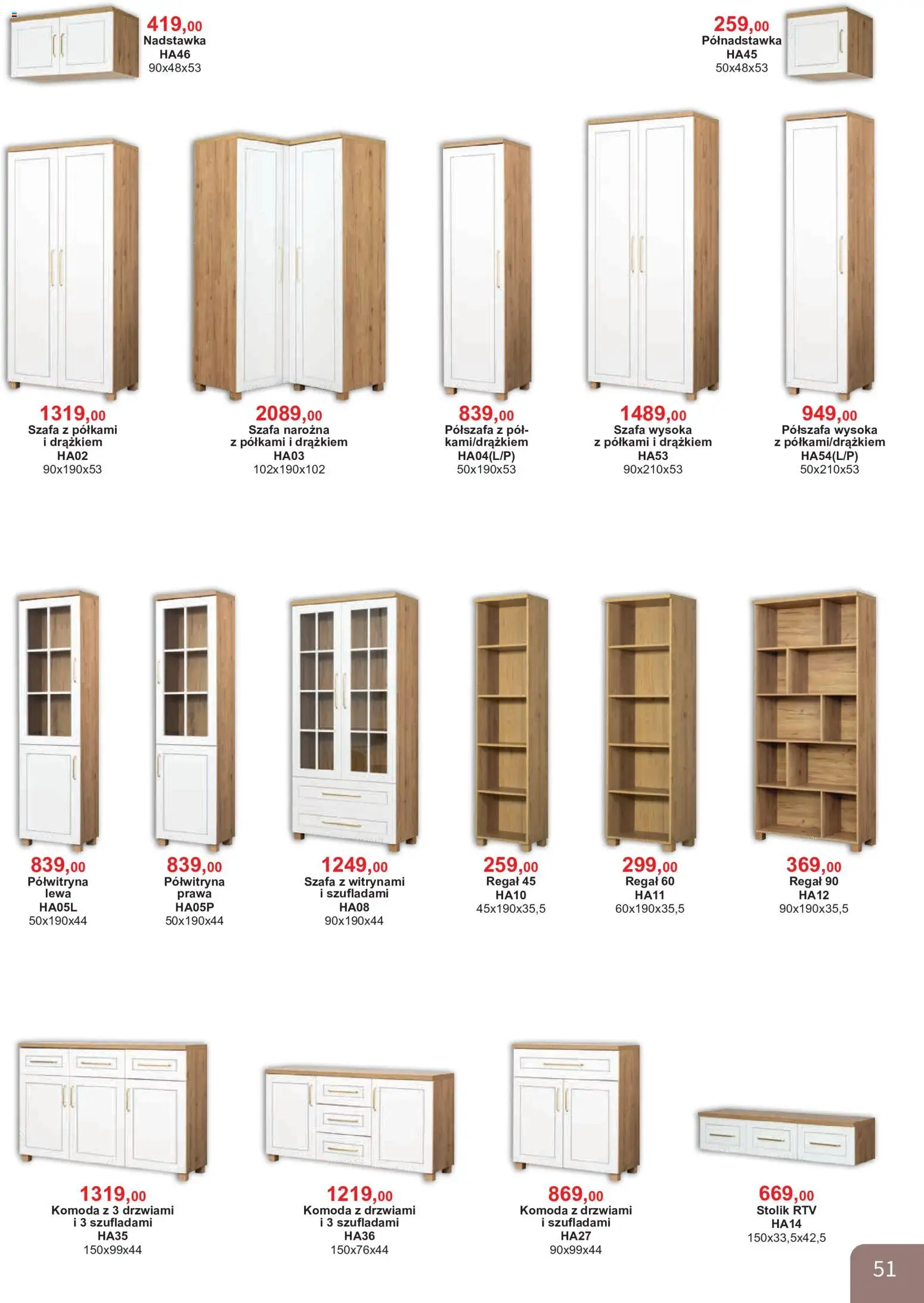 Bodzio Katalog od 01.08.2026 | Strona: 51 | Produkty: Szafa, Komoda, Szafa Narożna, Regał