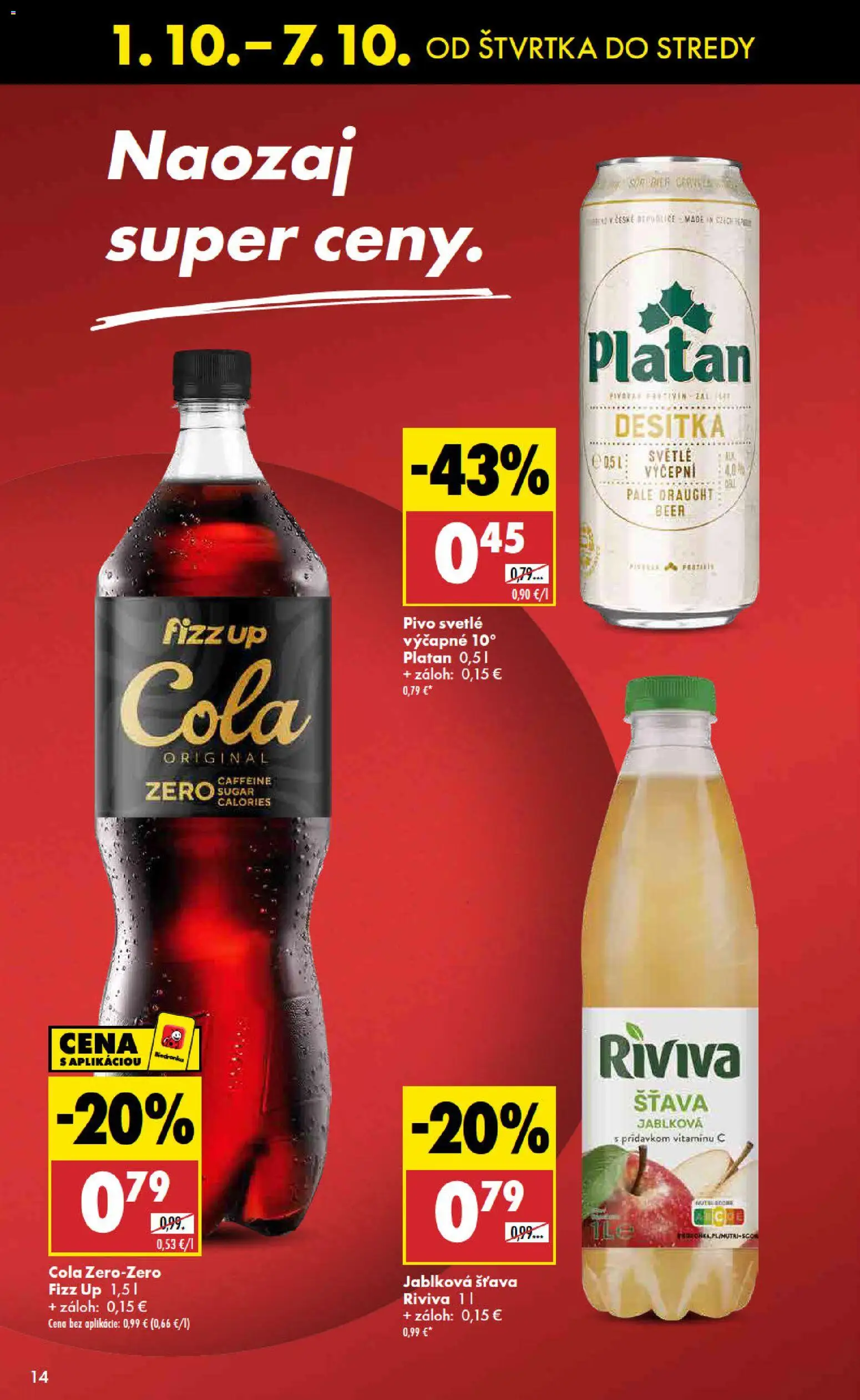 Nové Biedronka akcie – leták je platný od 01.10.2026 | Strana: 14 | Produkty: Pivo, Apple, Cola, Šťava