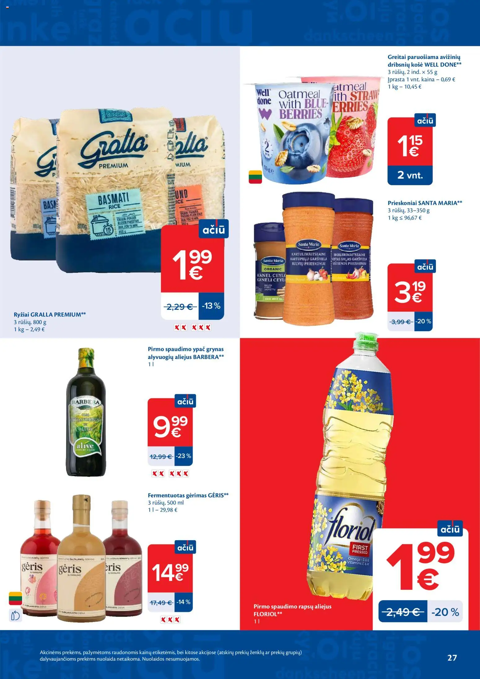 MAXIMA akcijos nuo 09.06.2026 | Puslapis: 27 | Prekių: Košė, Vištienos, Alyvuogių aliejus, Ryžiai