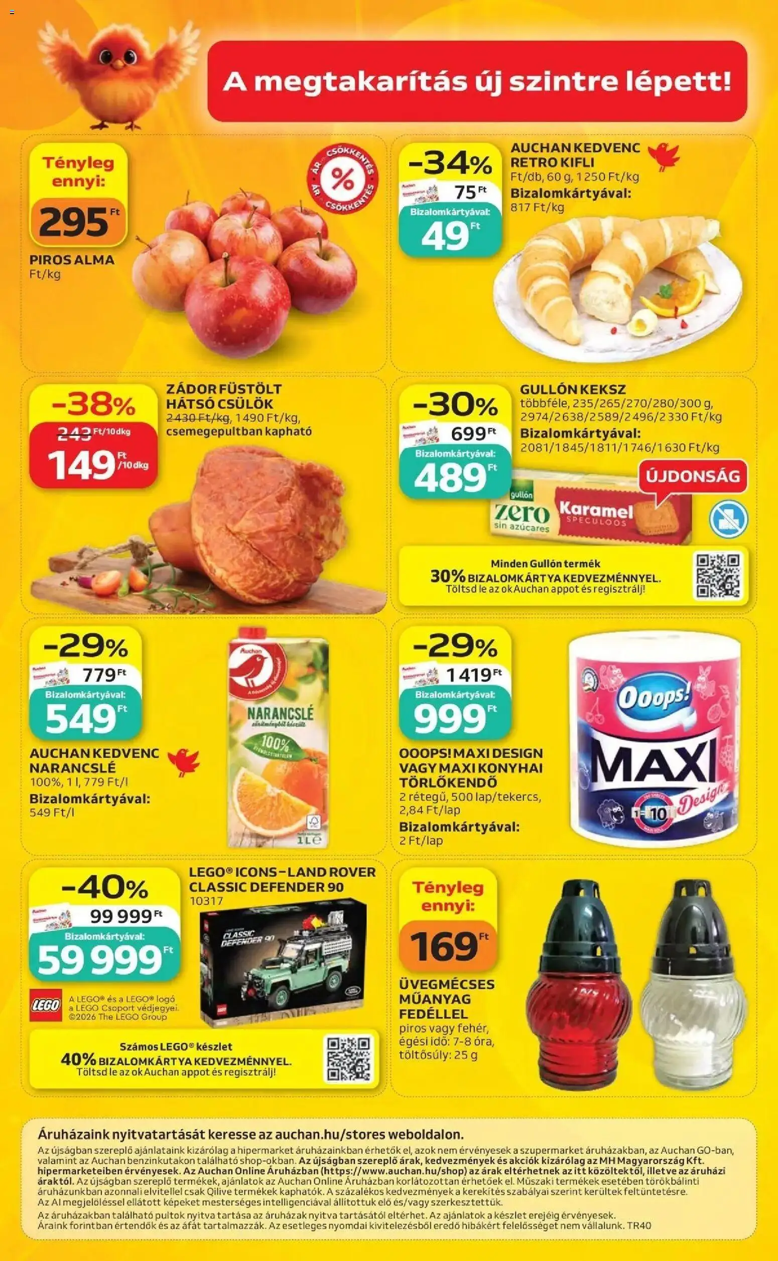Auchan akciós újság Szolnok - 2026.10.01. -tól/töl > akció, lapozható szórólap 🛍️ | Oldal: 50 | Termékek: Kifli, Lé, LEGO, Keksz