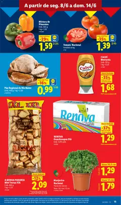 Pré-visualização Lidl folheto válido de 08.06.2026 | Página: 11 | Produtos: Tostas, Guardanapos, Vaso, Tomate
