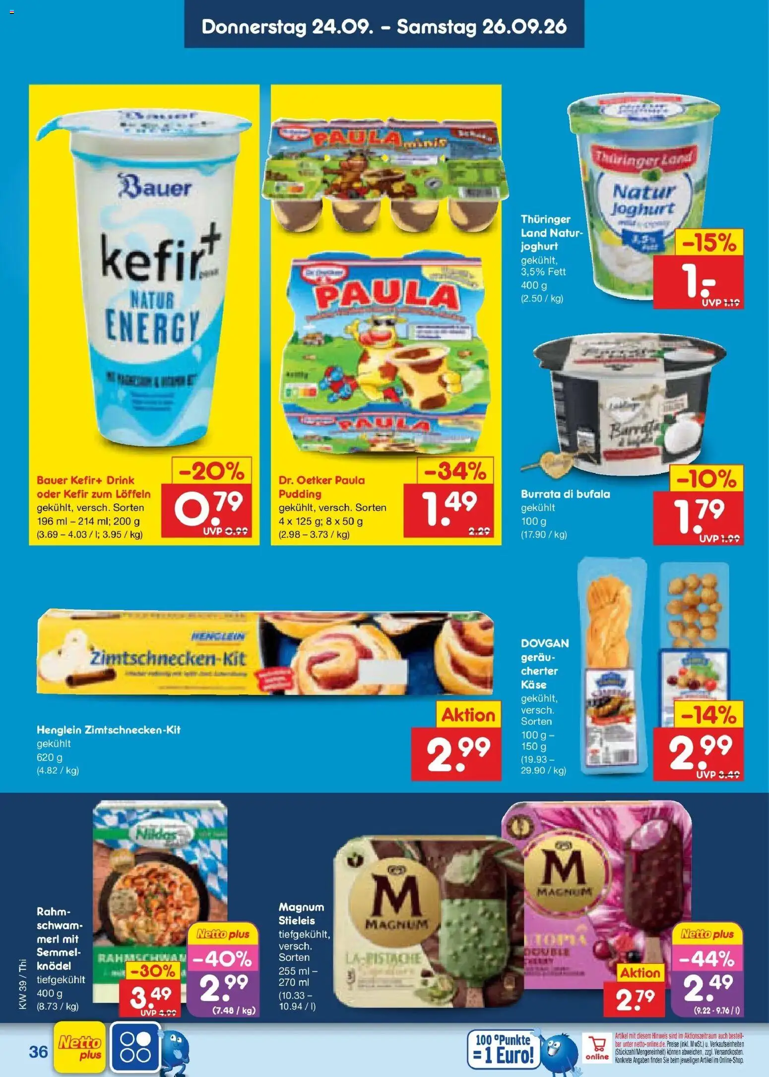 Netto Marken-Discount Prospekt Thiendorf – gültig ab 21.09.2026 | Seite: 52 | Produkte: Kefir, Energy, Käse, Joghurt