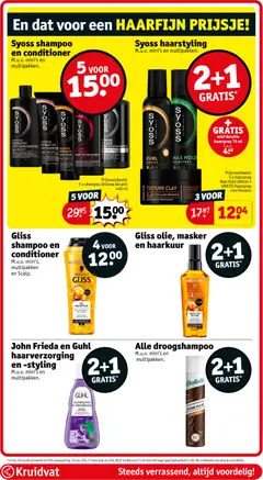 Syoss shampoo en conditioner, M.u.v. mini's en multipakken. - Voorbeeld van een folder van Kruidvat, geldig van 16.06.2026 | Pagina: 58 | Producten: Haarspray, Masker, Droogshampoo, Kan
