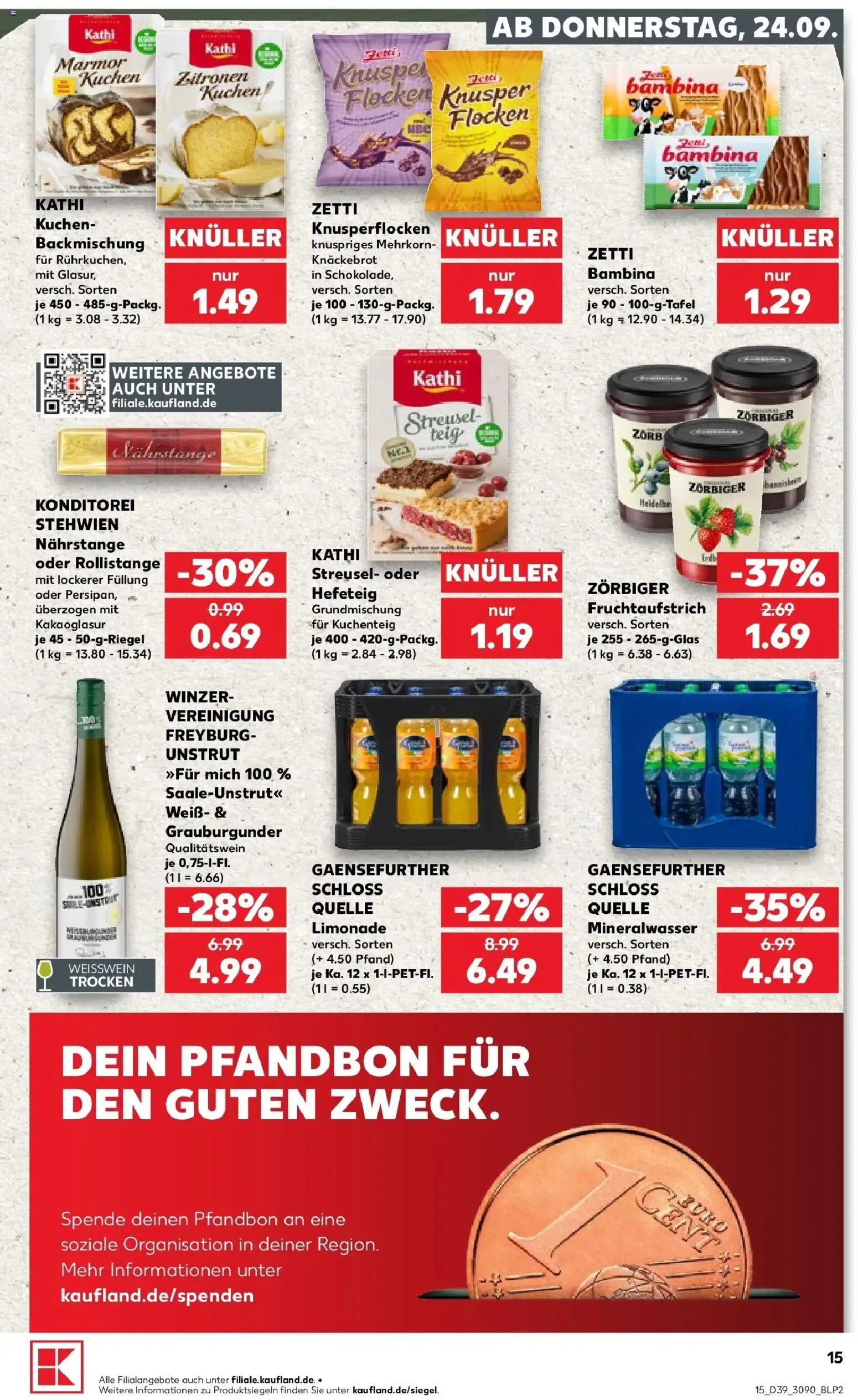 Prospekt Kaufland ab 21.09.2026 » Angebote Online zum Blättern | Seite: 18 | Produkte: Weißwein, Limonade, Mineralwasser, Zitronen
