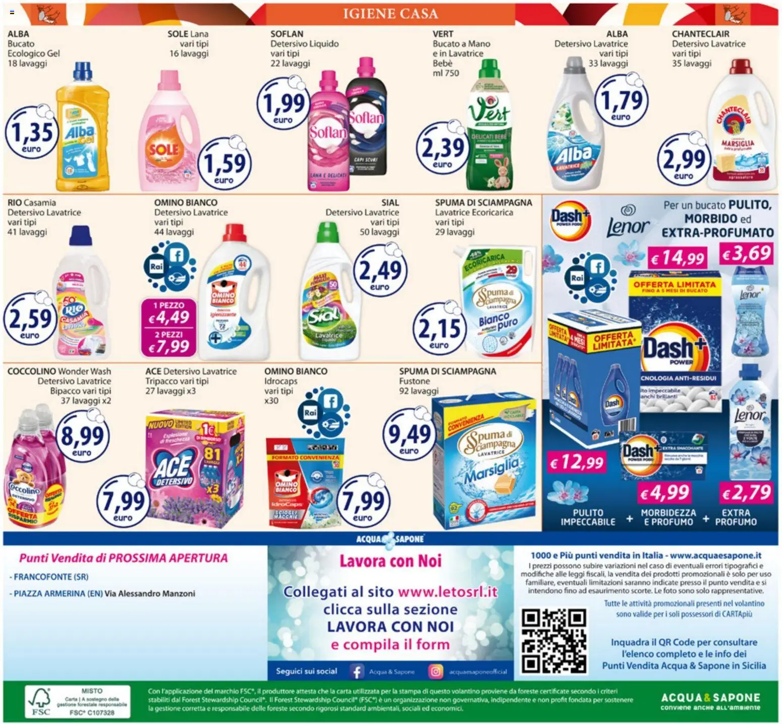 Volantino Acqua e Sapone del 05/10/2026 | Pagina: 20 | Prodotti: Sgrassatore, Lavatrice, Stampa, Profumo