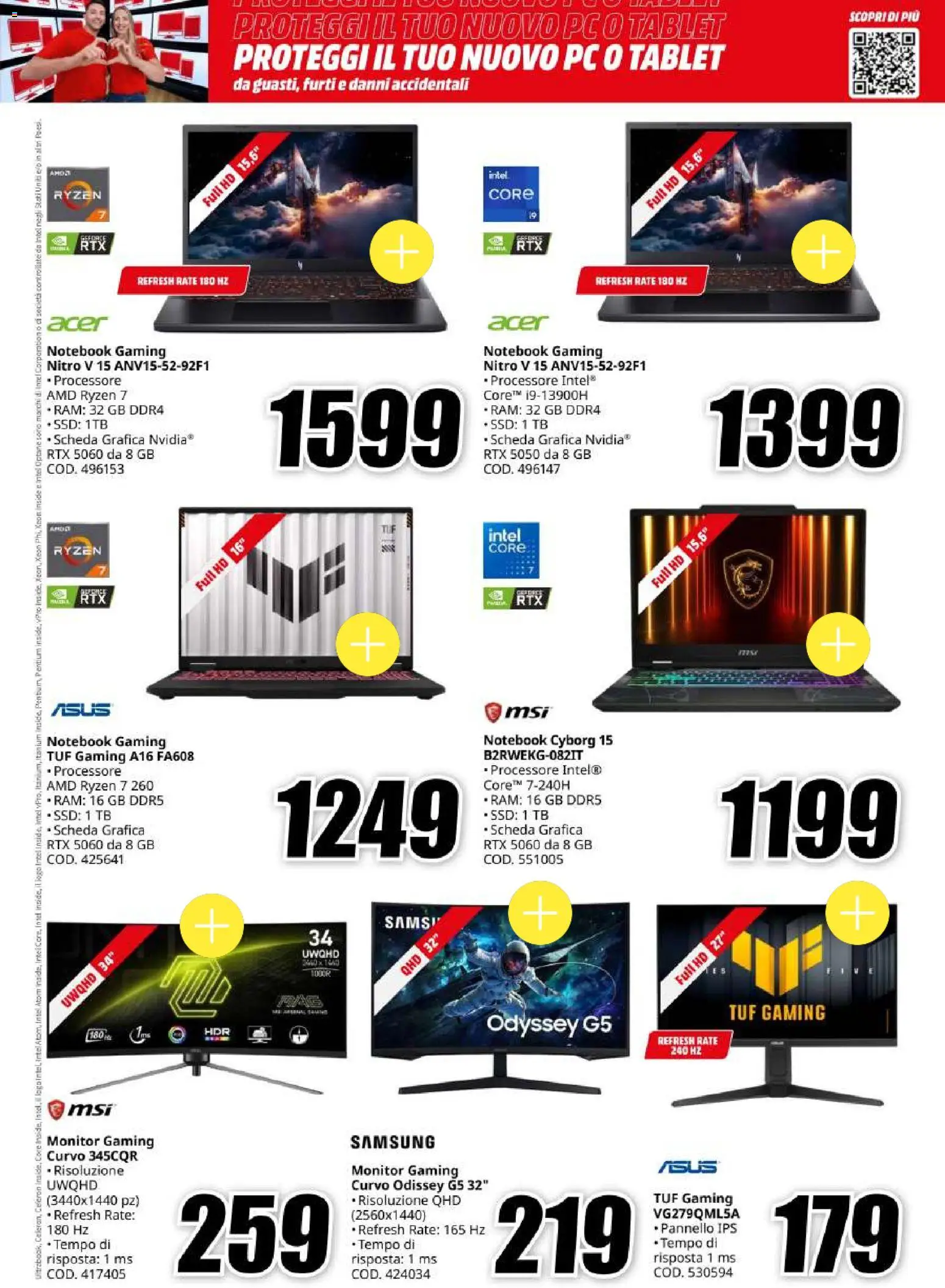 Volantino Media World del 18.05.2026 | Pagina: 15 | Prodotti: Monitor, Tablet, PC, Samsung
