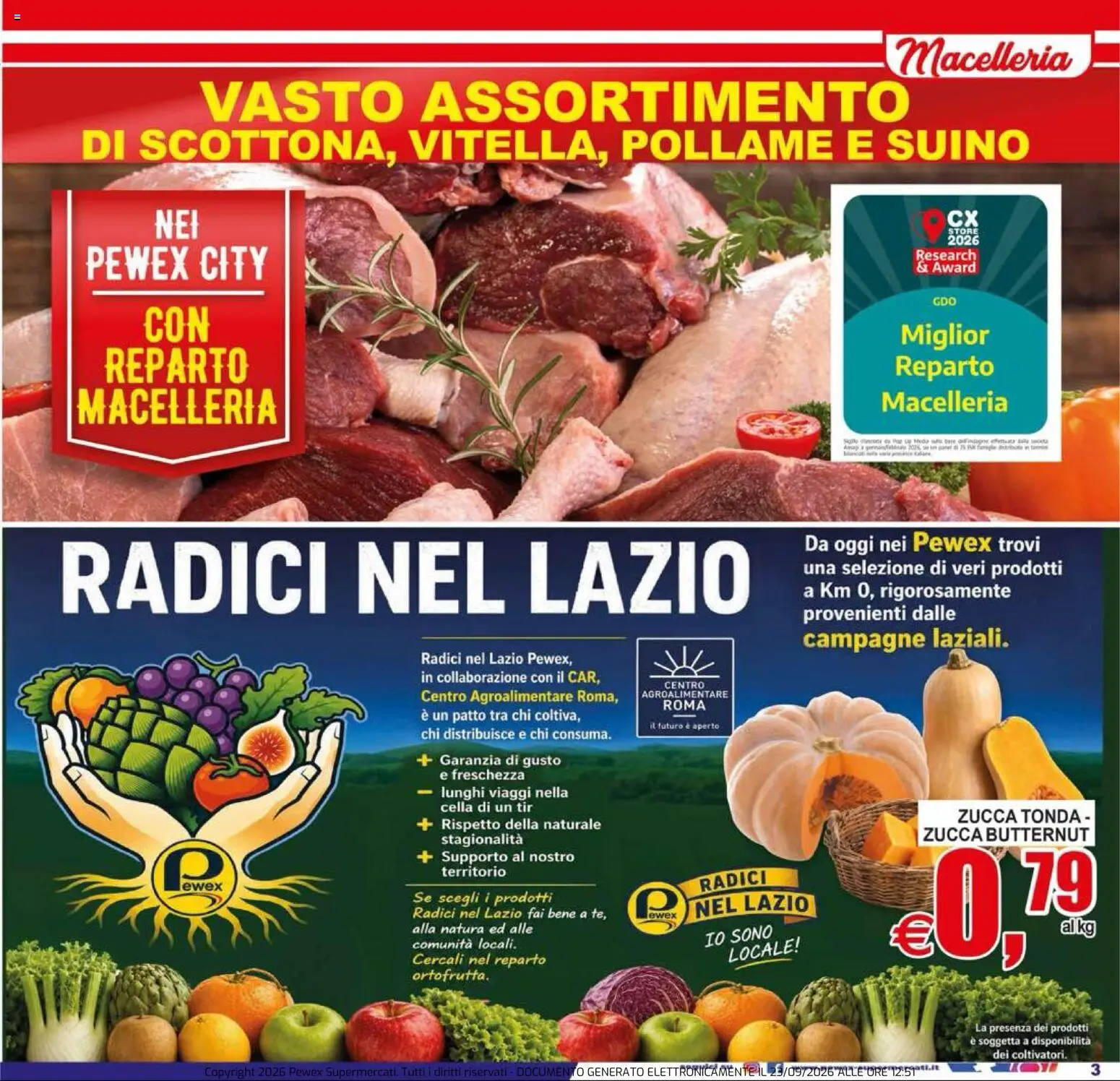 Volantino Pewex del 23/09/2026 | Pagina: 3 | Prodotti: Pollame, Suino, Zucca, Zucca butternut