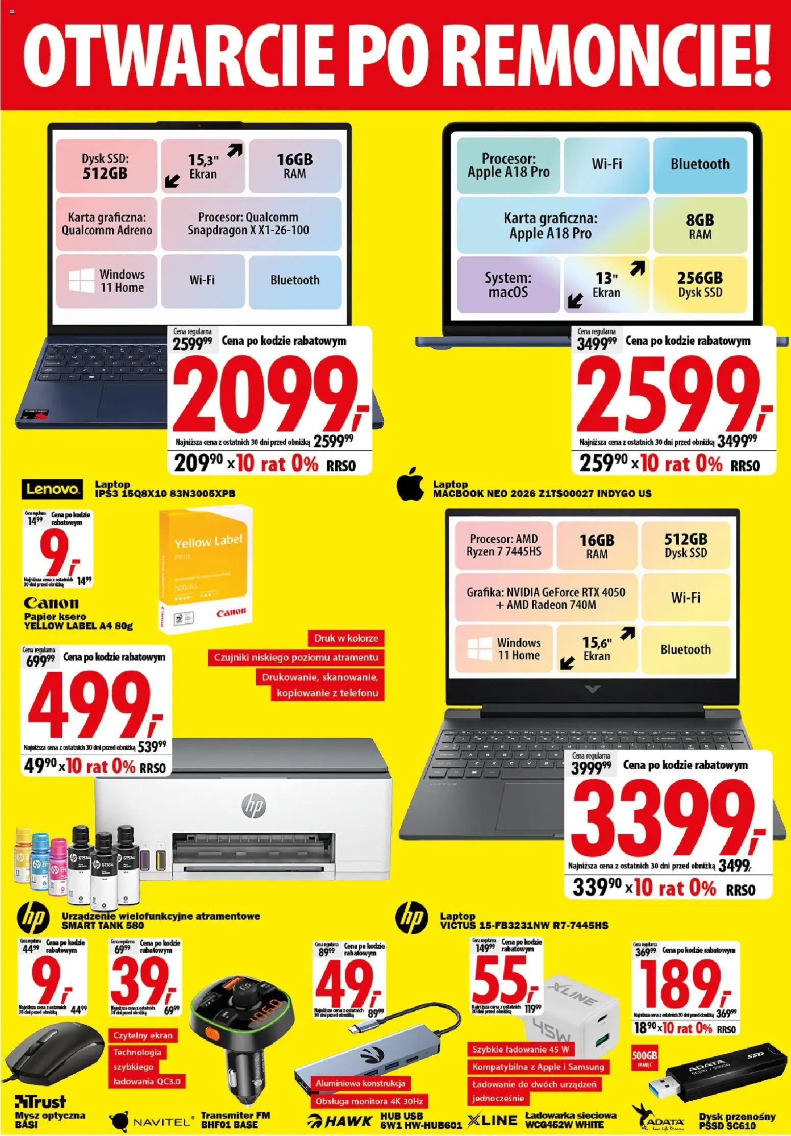 Mediaexpert promocje - Wielkie otwarcie Bełchatów od 08.10.2026 | Strona: 5 | Produkty: Laptop, Mysz, USB, Papier ksero