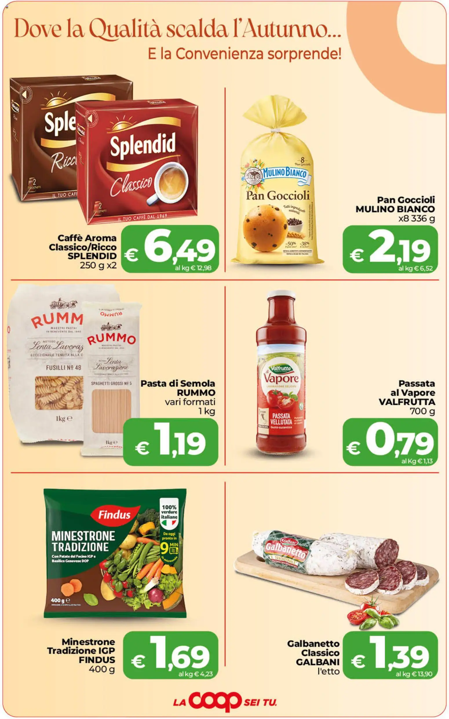 Volantino COOP del 23/10/2026 | Pagina: 2 | Prodotti: Minestrone, Pasta di semola, Pasta, Basilico