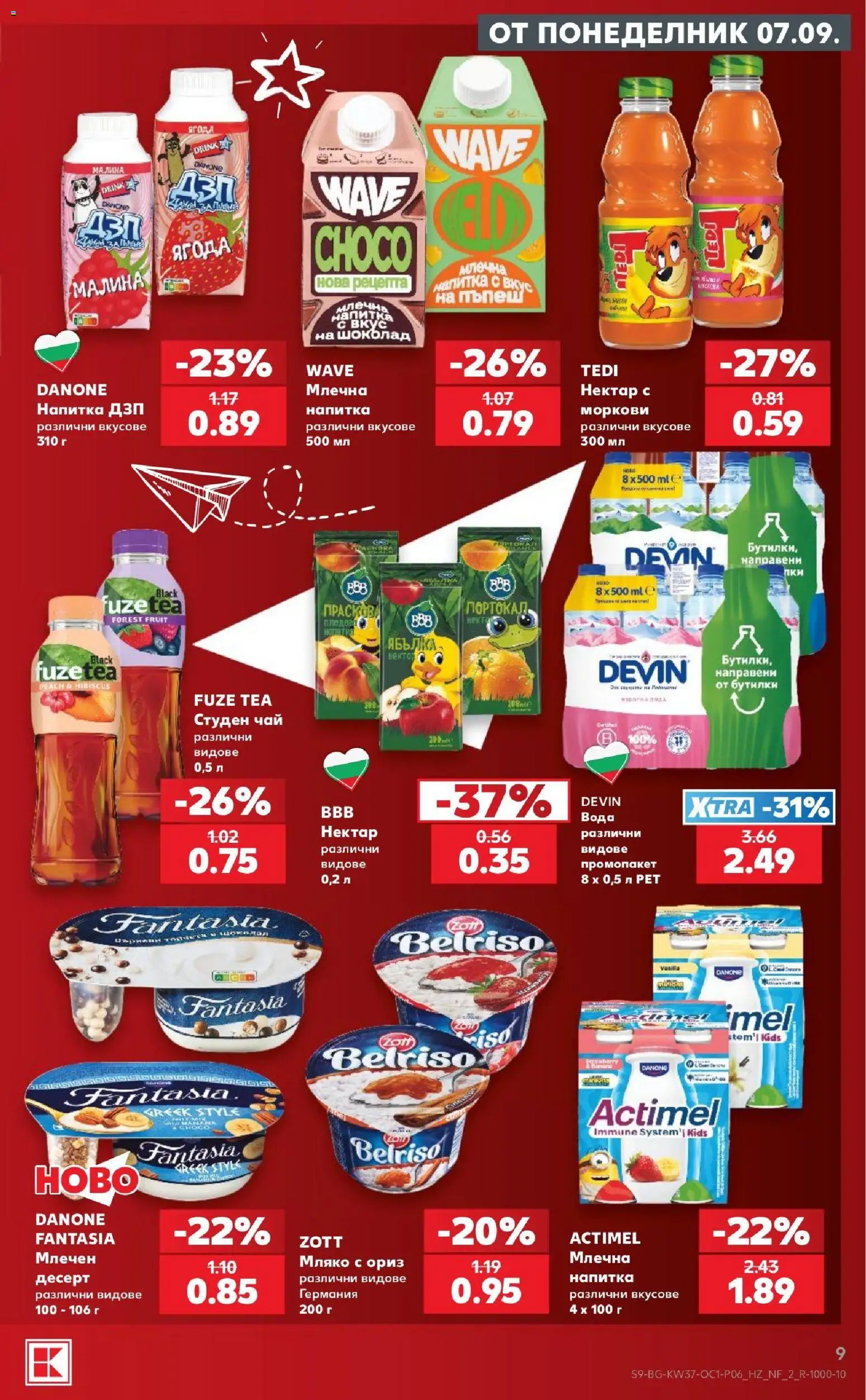 {H1} | Страница: 9 | Продукти: Шоколад, Ориз, Студен чай, Моркови