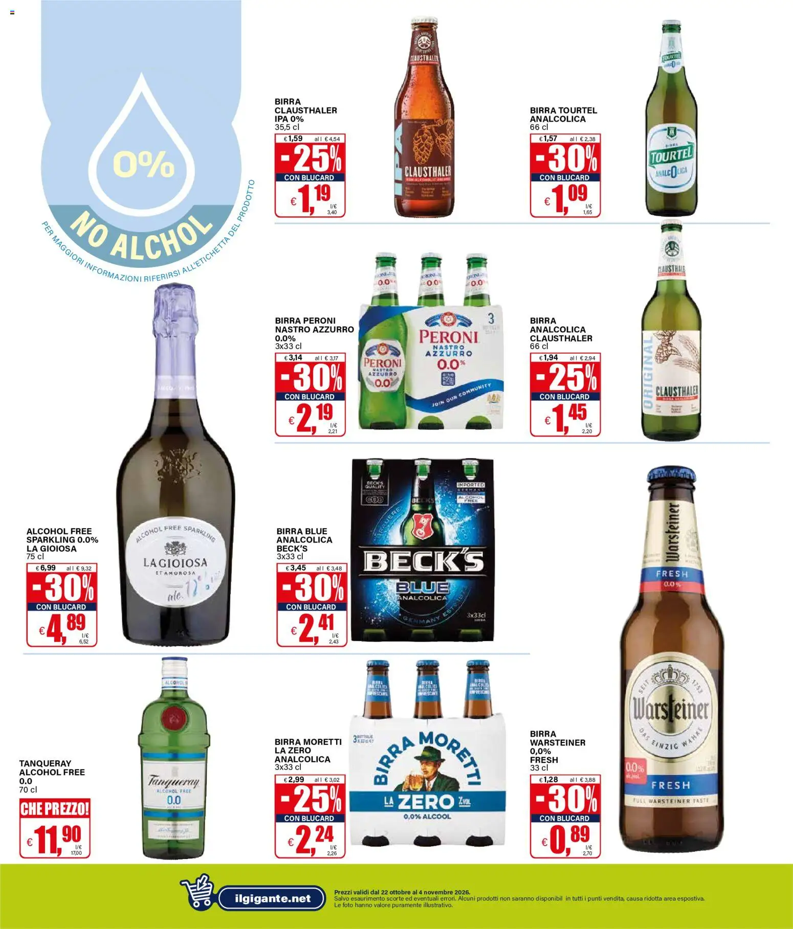 Volantino Il Gigante del 22/10/2026 | Pagina: 22 | Prodotti: Birra, Birra Moretti, Birra Peroni