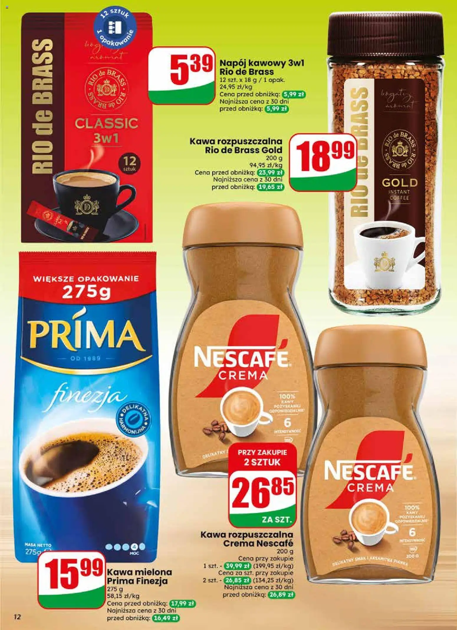 Dino gazetka od 13.05.2026 | Strona: 12 | Produkty: Kawa mielona Prima, Nescafe, Kawa rozpuszczalna, Kawa
