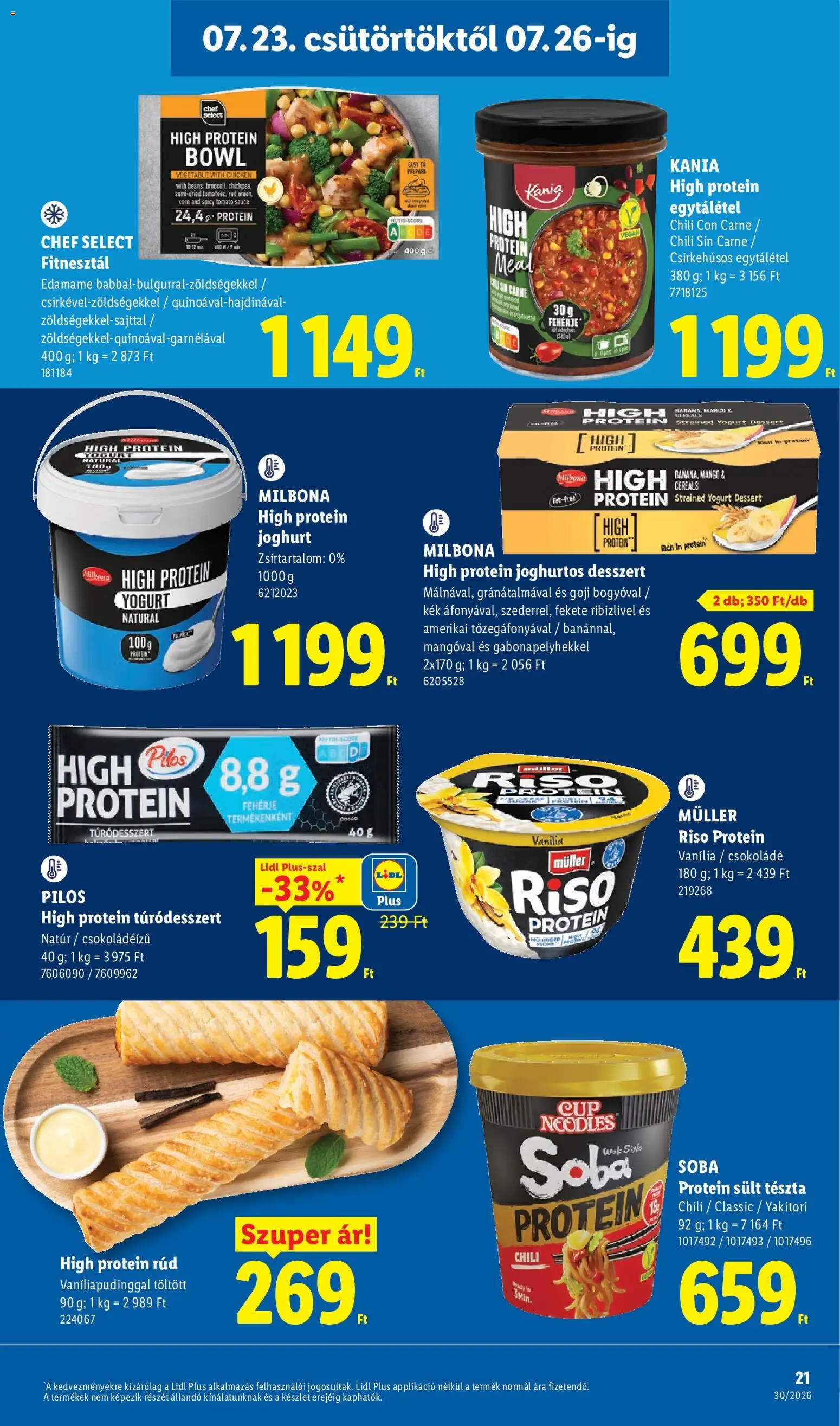 Lidl akciós ujság - amely érvényes a következő dátumtól: 2026.07.23. | Oldal: 21 | Termékek: Wok, Csirke, Vanília, Fehérje