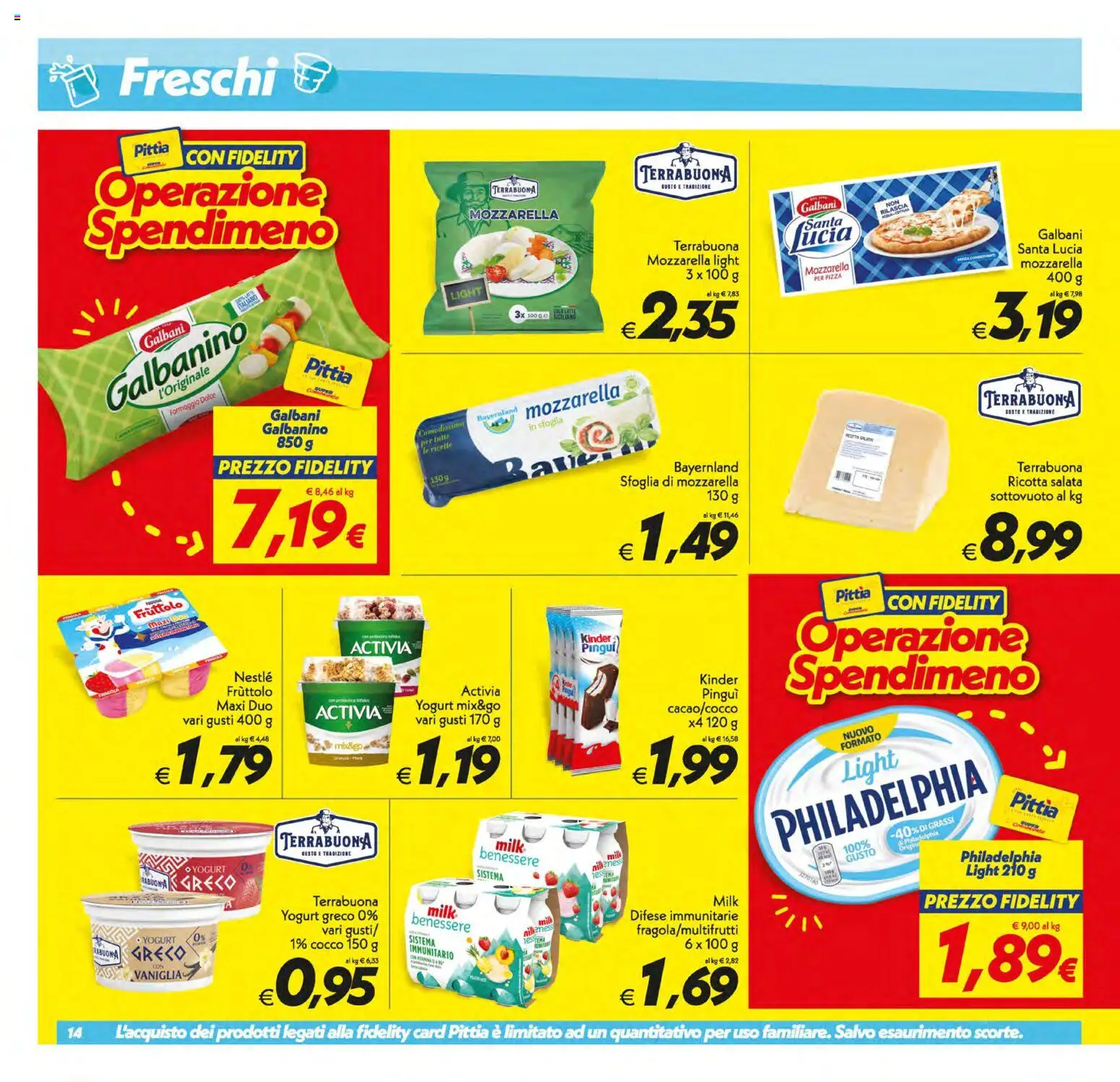 Volantino SuperConveniente del 30/06/2026 | Pagina: 14 | Prodotti: Yogurt greco, Yogurt, Mozzarella, Ricotta