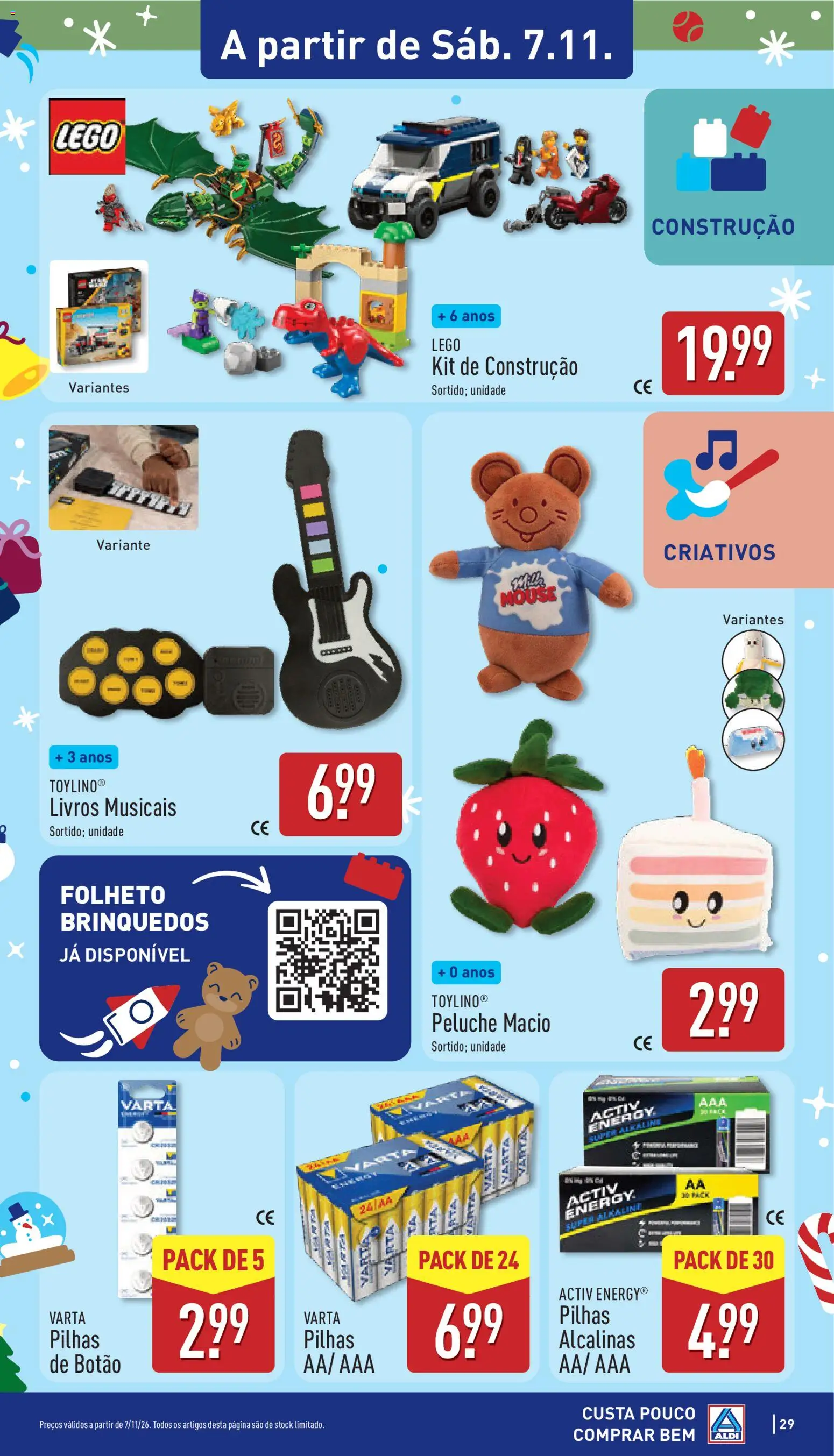 Aldi folheto │ válido de 02/11/2026 | Página: 29 | Produtos: Pilhas, Brinquedos, Livros, LEGO
