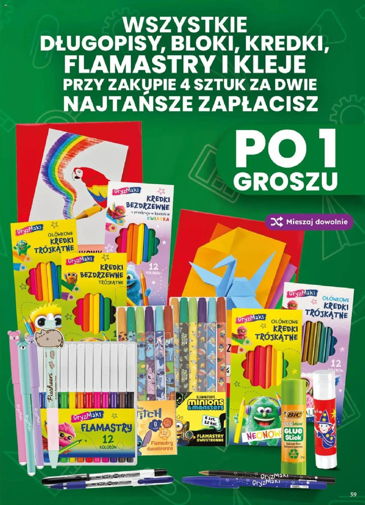 Dino gazetka od 19.08.2026 | Strona: 59 | Produkty: Kredki, Flamastry