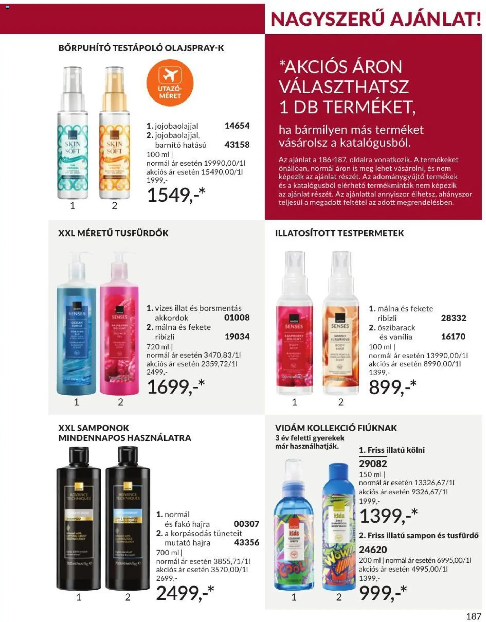 Avon akciós ujság - amely érvényes a következő dátumtól: 2026.09.01. | Oldal: 189 | Termékek: Őszibarack, Vanília, Kölni, Testápoló