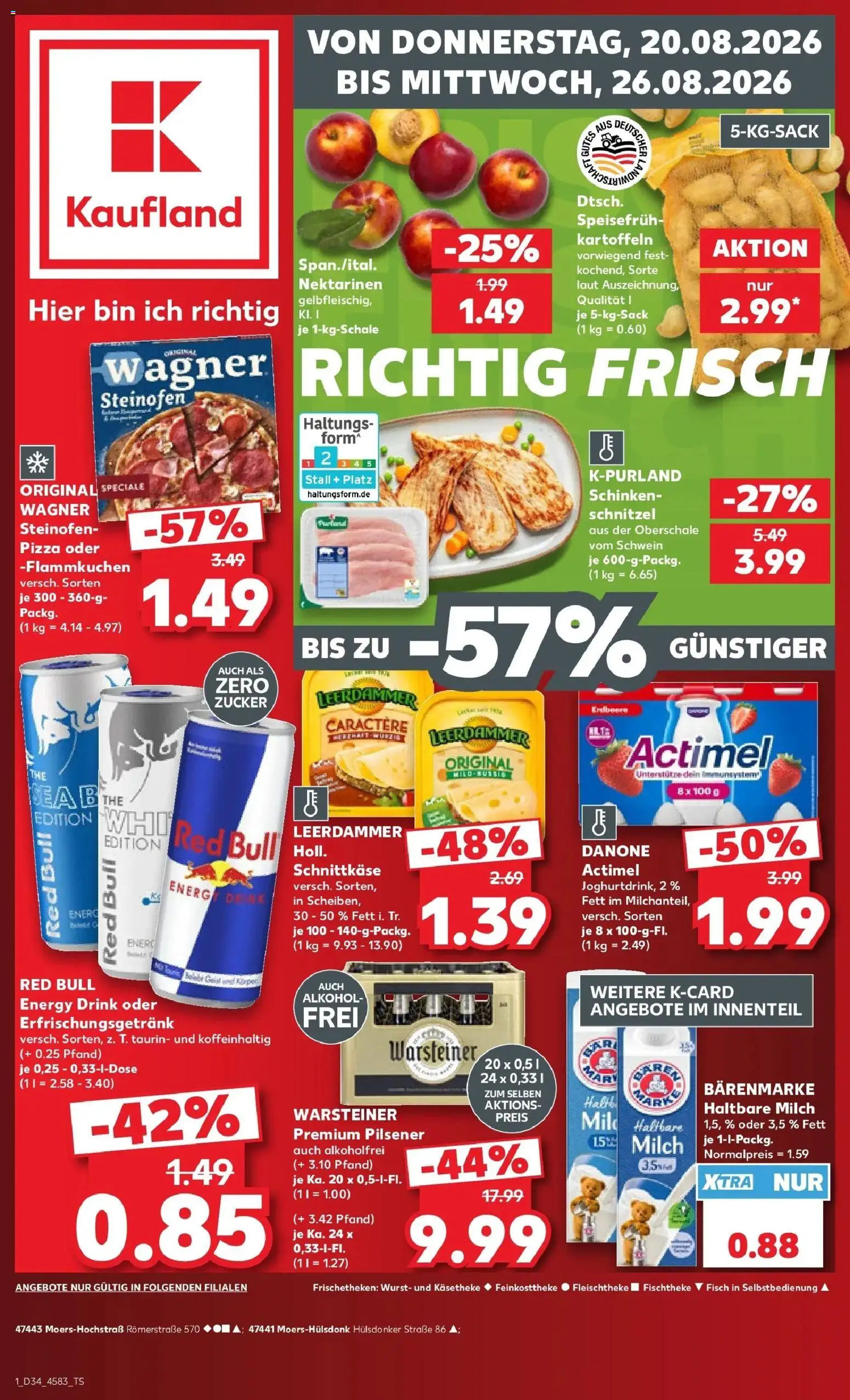 Prospekt Kaufland ab 17.08.2026 » Angebote Online zum Blättern | Seite: 12 | Produkte: Red bull, Nektarinen, Warsteiner, Wurst