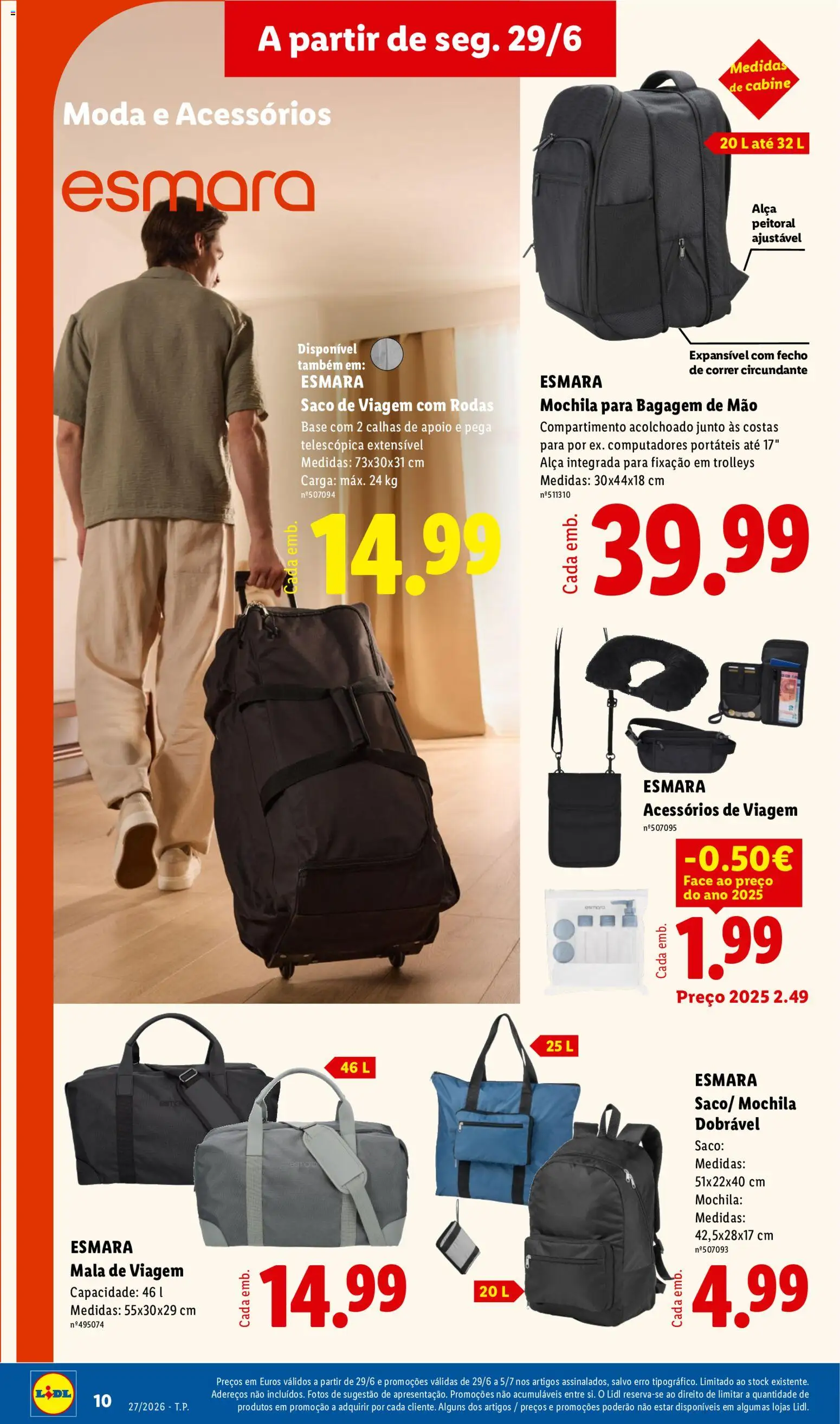Lidl Novidades │ válido de 29/06/2026 | Página: 10 | Produtos: Mochila, Mala de viagem, Base