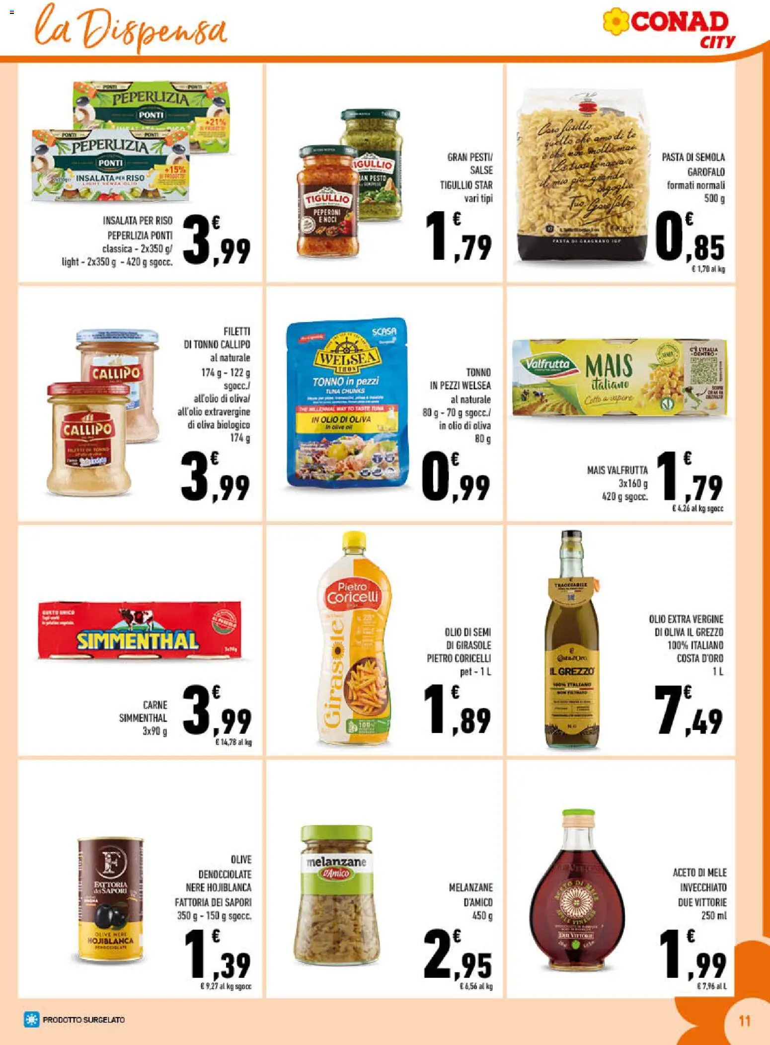 Volantino Conad del 29/07/2026 | Pagina: 11 | Prodotti: Peperoni, Pasta, Noci, Melanzane