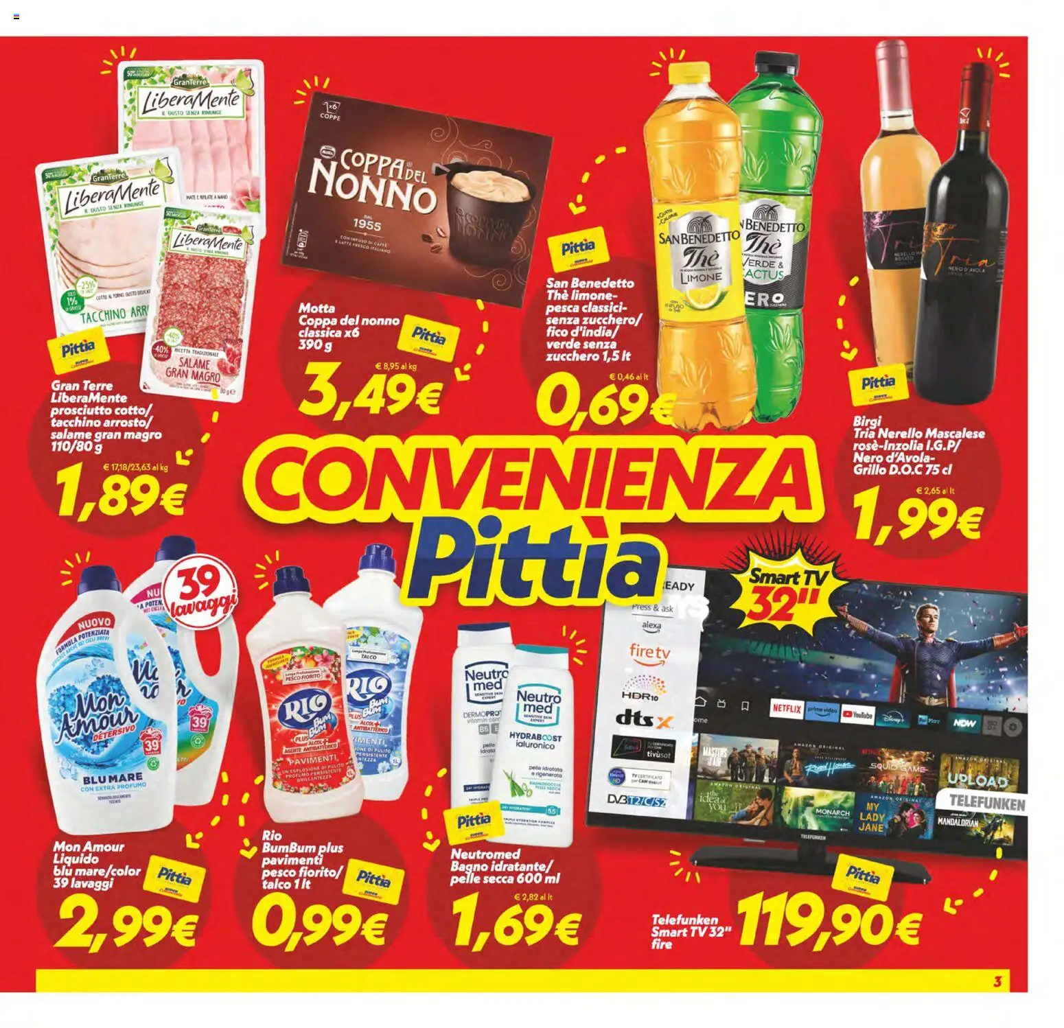 Volantino SuperConveniente del 09.06.2026 | Pagina: 3 | Prodotti: Salame, Latte, Bagno, Profumo
