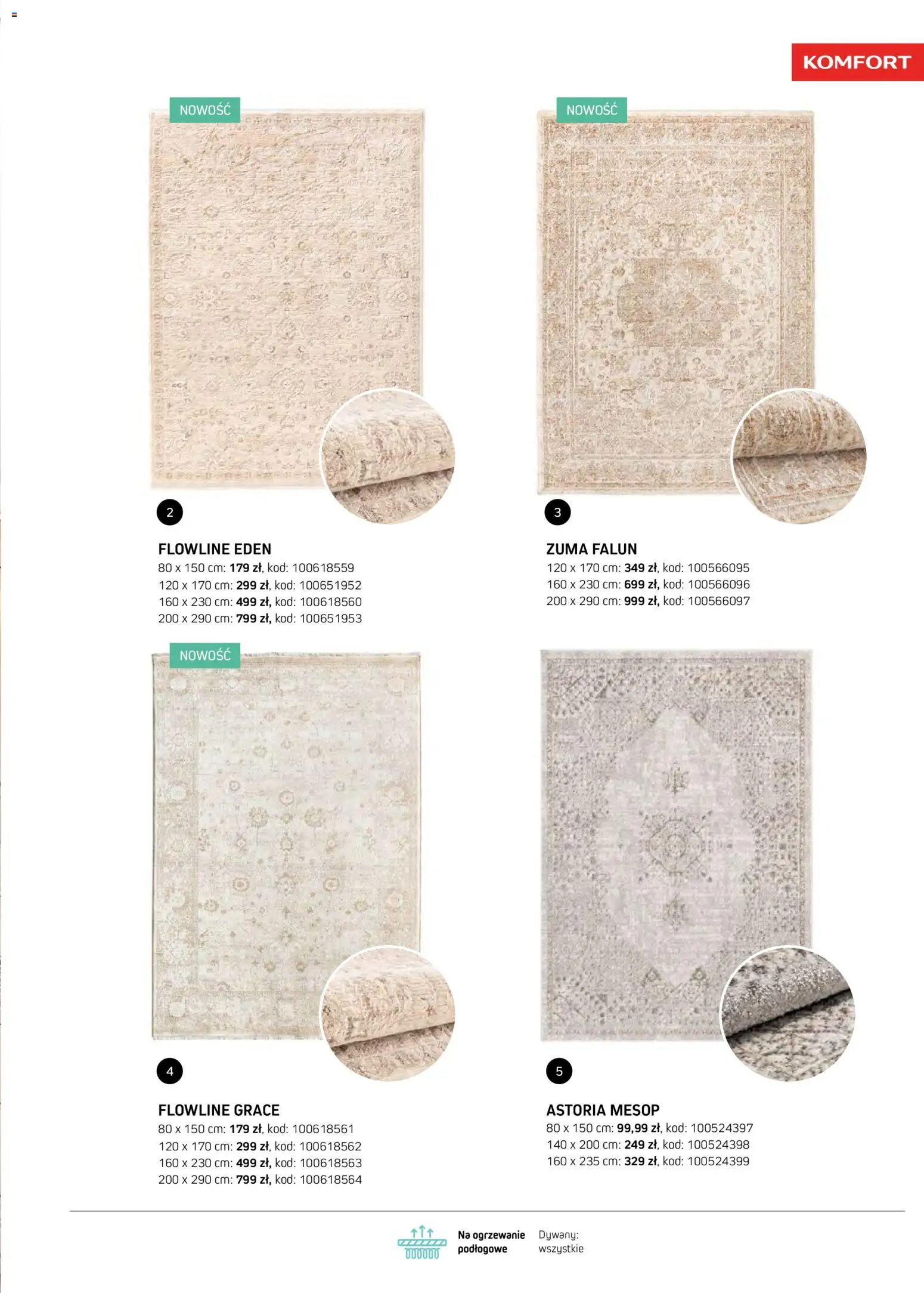 Komfort gazetka - Katalog dywanów od 07.10.2026 | Strona: 19 | Produkty: Dywany