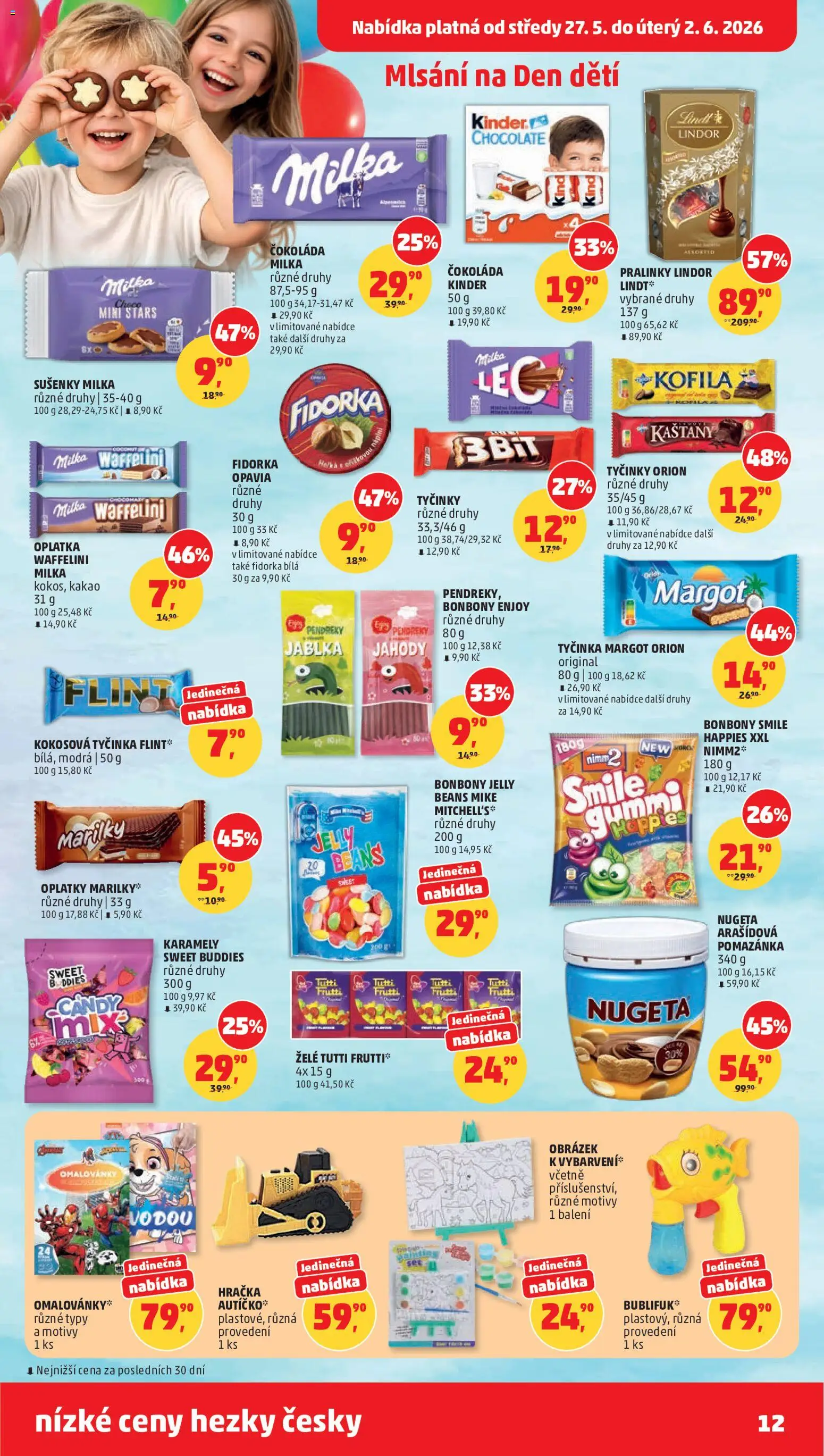 Penny Market leták od 27.05.2026 | Strana: 12 | Produkty: Bonbóny, Nugeta, Pomazánka, Oplatky
