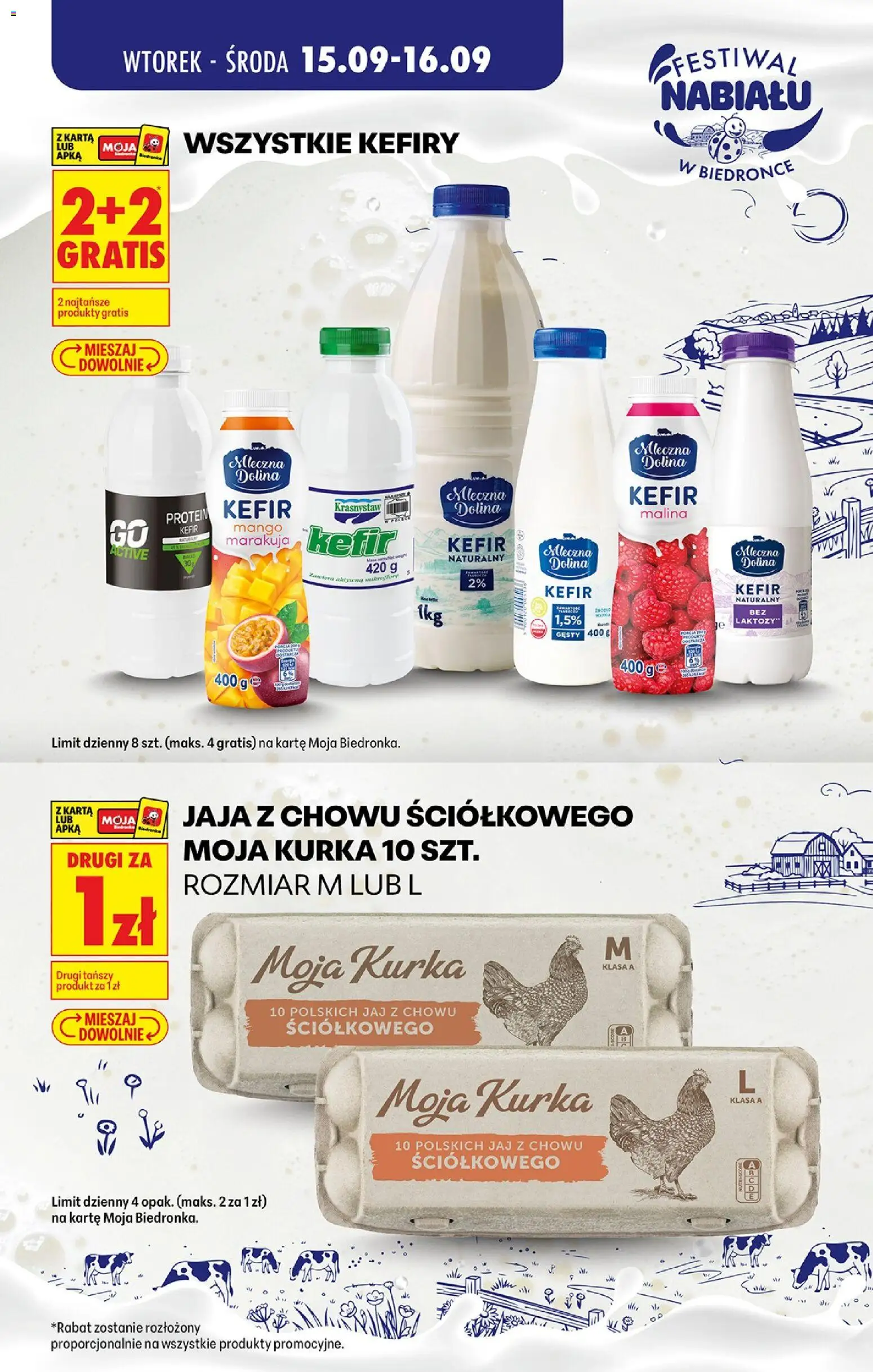 Biedronka gazetka - Festiwal nabiału od 15.09.2026 | Strona: 2 | Produkty: Mango, Malina, Kefir, Jaja