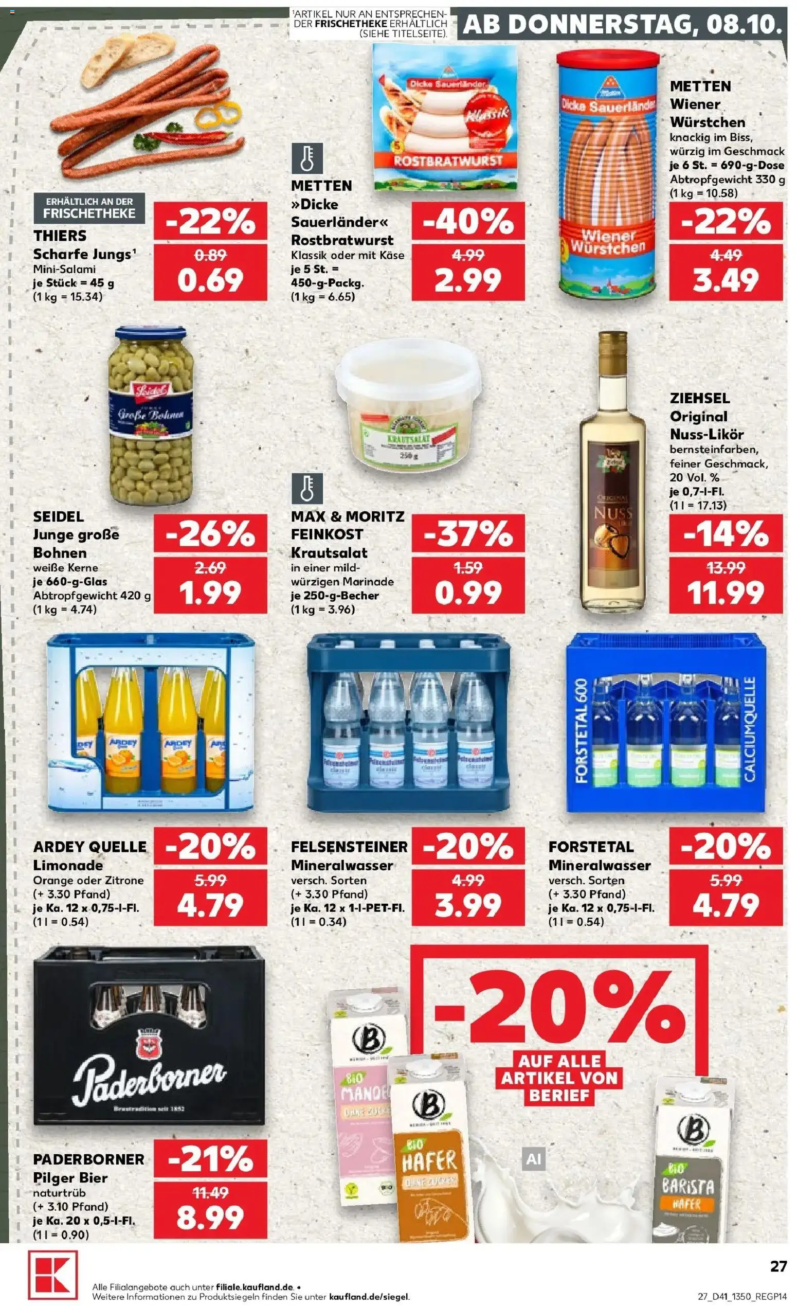 Prospekt Kaufland ab 05.10.2026 » Angebote Online zum Blättern | Seite: 37 | Produkte: Wiener wurstchen, Limonade, Mineralwasser, Zitrone