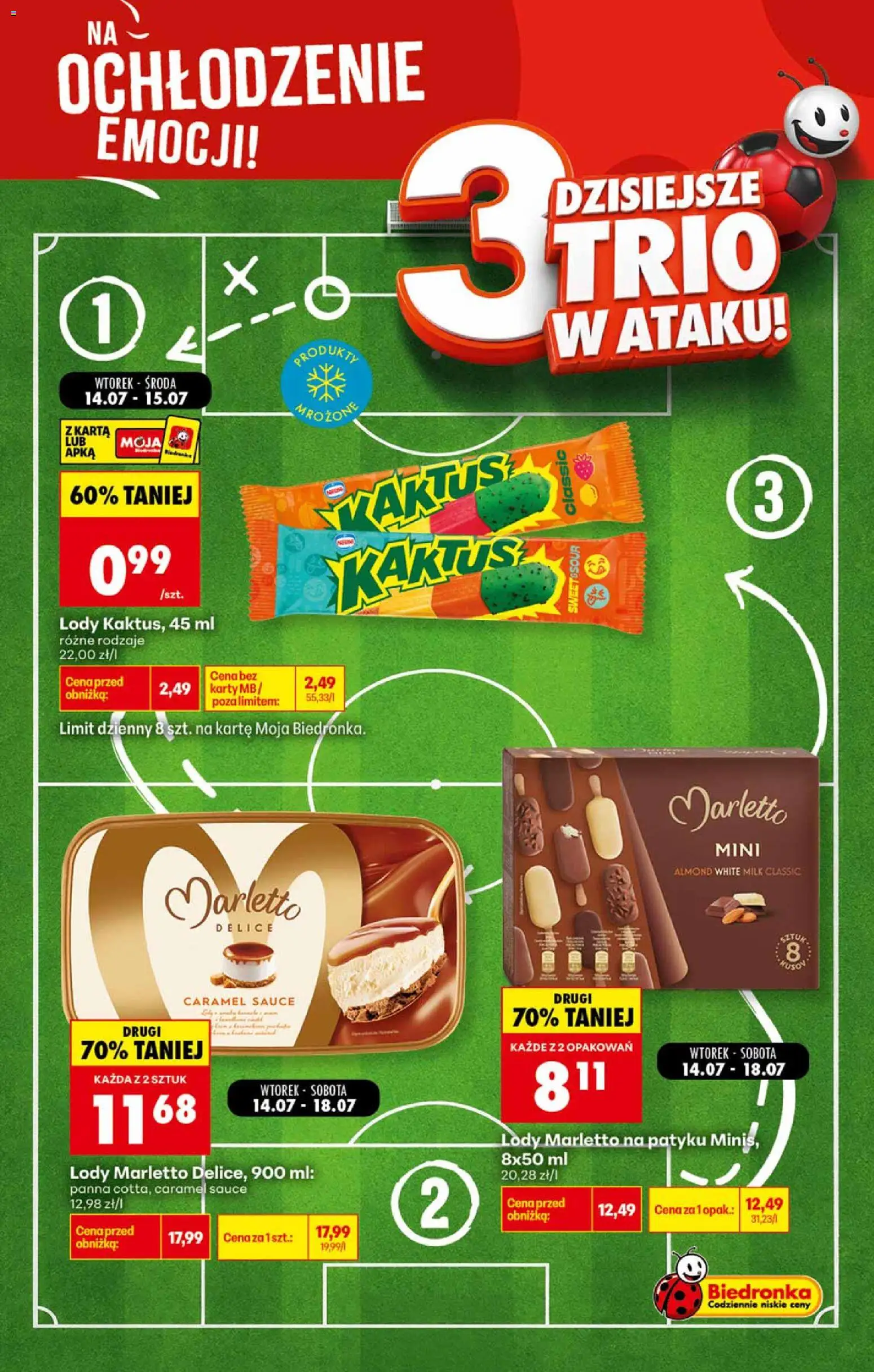 Biedronka gazetka - Football od 14.07.2026 | Strona: 2 | Produkty: Karta, Lody Marletto, Lody