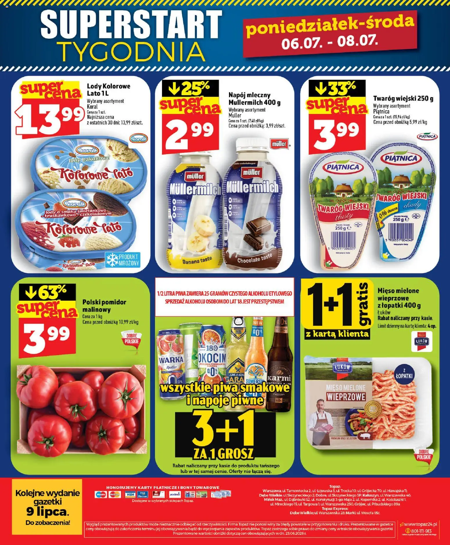 Topaz gazetka - MAZ od 02.07.2026 | Strona: 50 | Produkty: Karta, Mięso, Napoje, Mięso mielone
