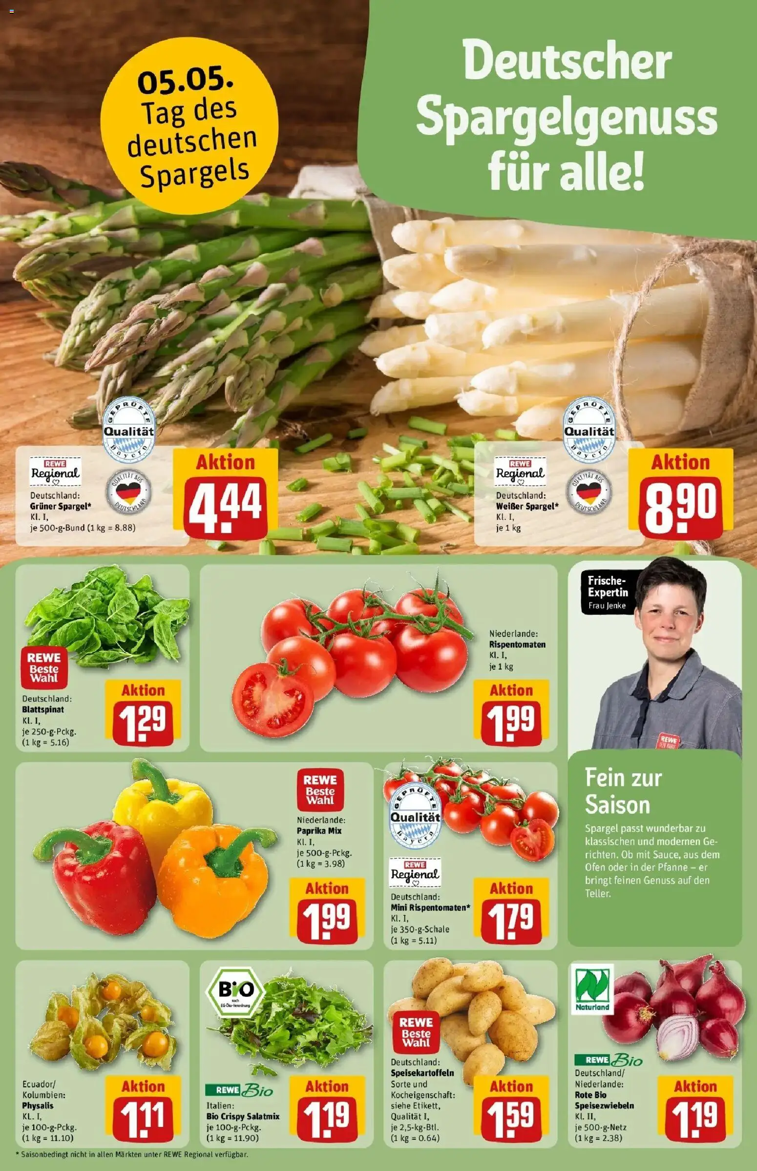 REWE Prospekt ab 04.05.2026 zum Blättern » Angebote | Seite: 11 | Produkte: Ofen, Spargel, Paprika