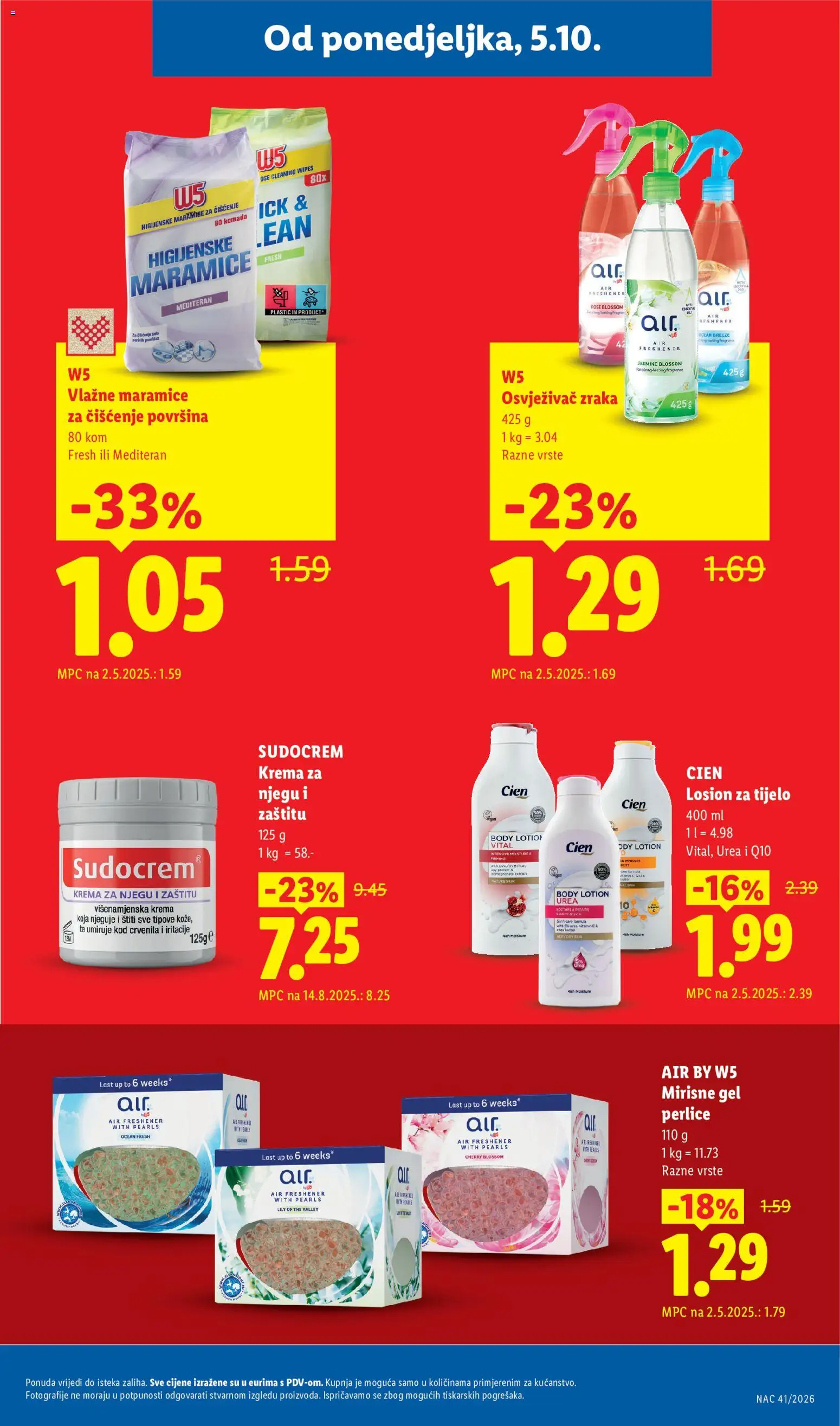 Lidl katalog | vrijedi od 12.10.2026 | Stranica: 7 | Proizvodi: Osvježivač zraka, Vlažne maramice, Maramice, Sudocrem