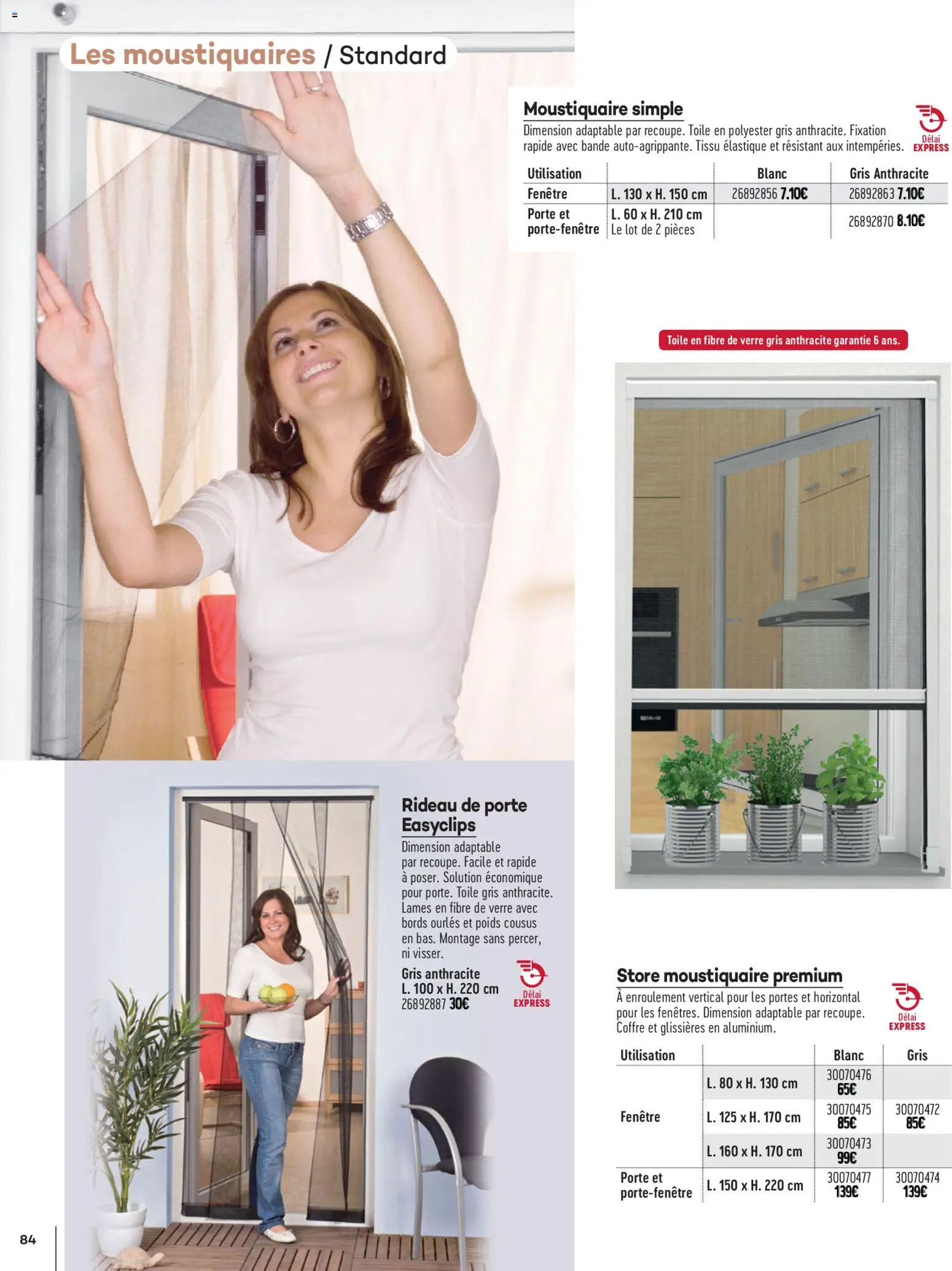{H1} | Page: 84 | Produits: Porte, Moustiquaire, Store, Rideau