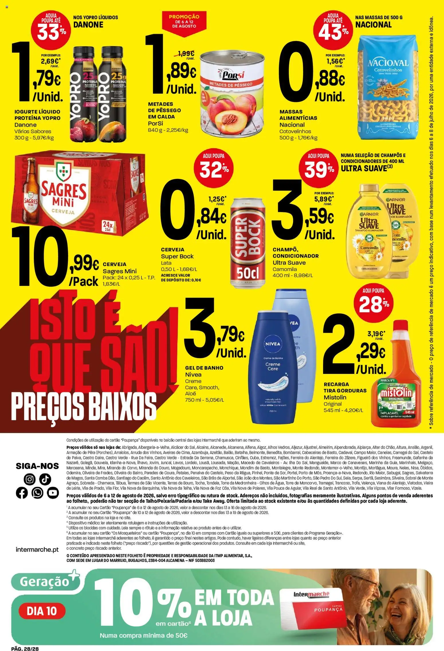 Intermarché Folheto Contact │ válido de 06/08/2026 | Página: 28 | Produtos: Iluminador, Gel de banho, Cereais, Proteina