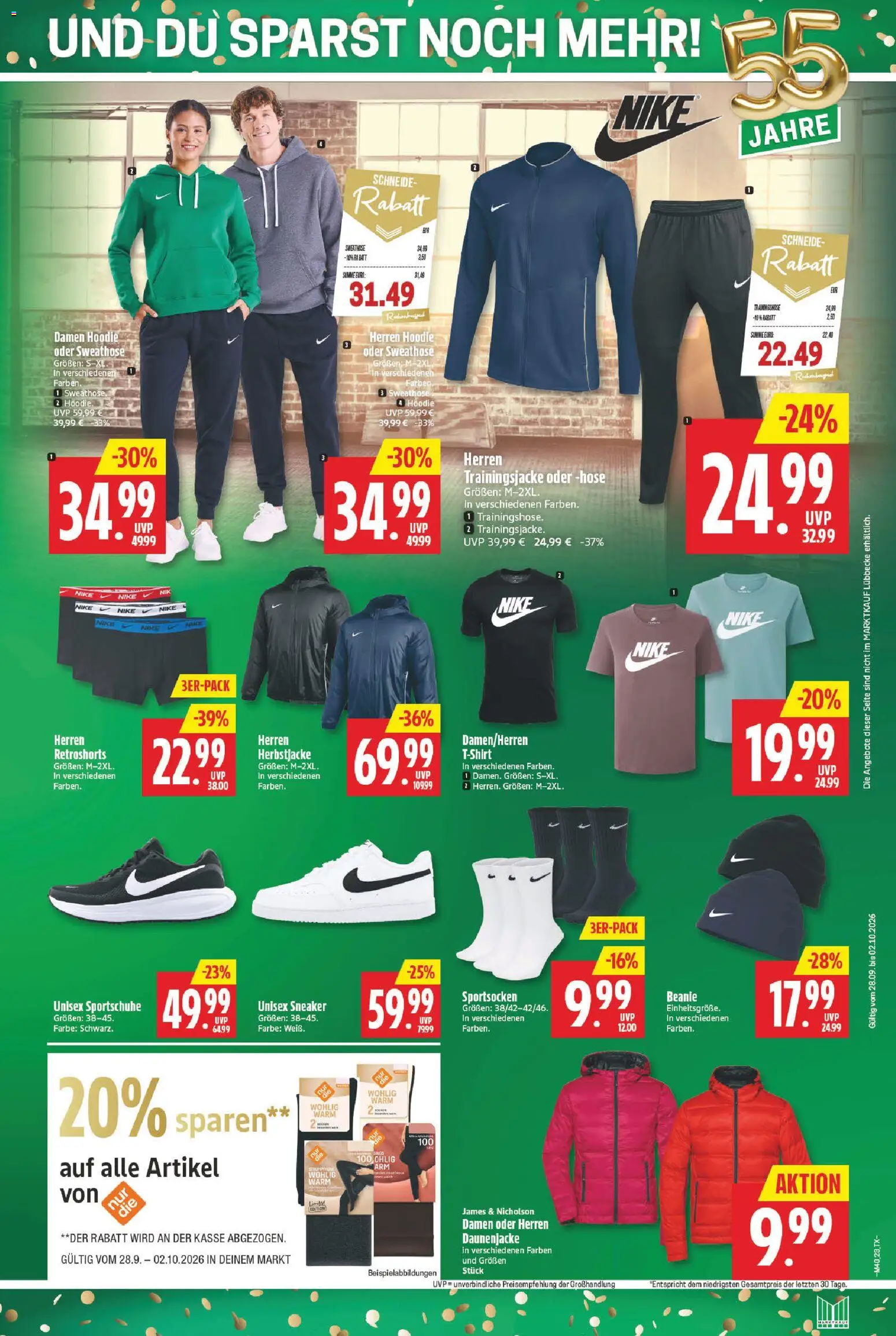 Marktkauf Prospekt – gültig ab 28.09.2026 | Seite: 23 | Produkte: Daunenjacke, Trainingsjacke, Hoodie, Hose