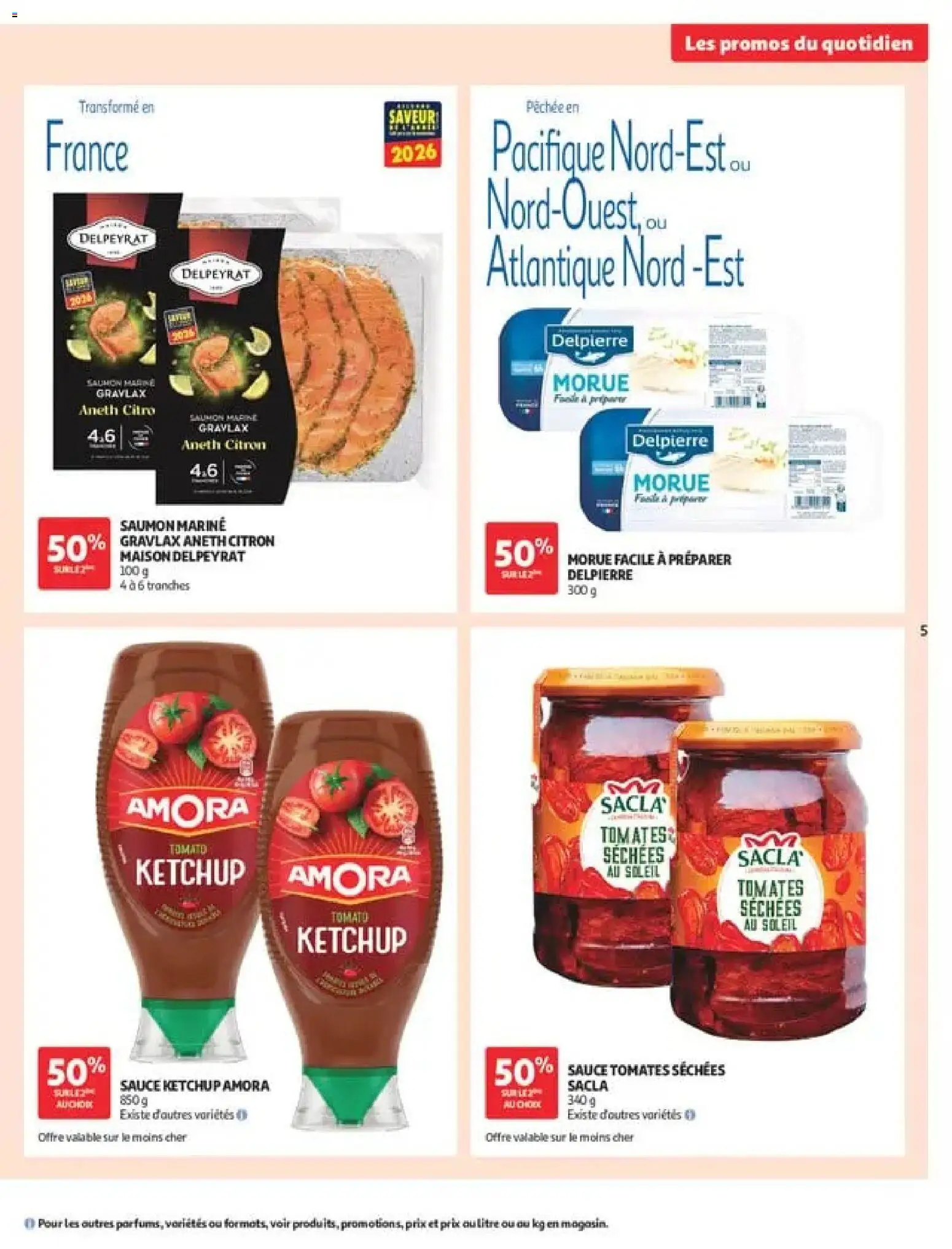 {H1} | Page: 5 | Produits: Citron, Tomates séchées, Morue, Saumon