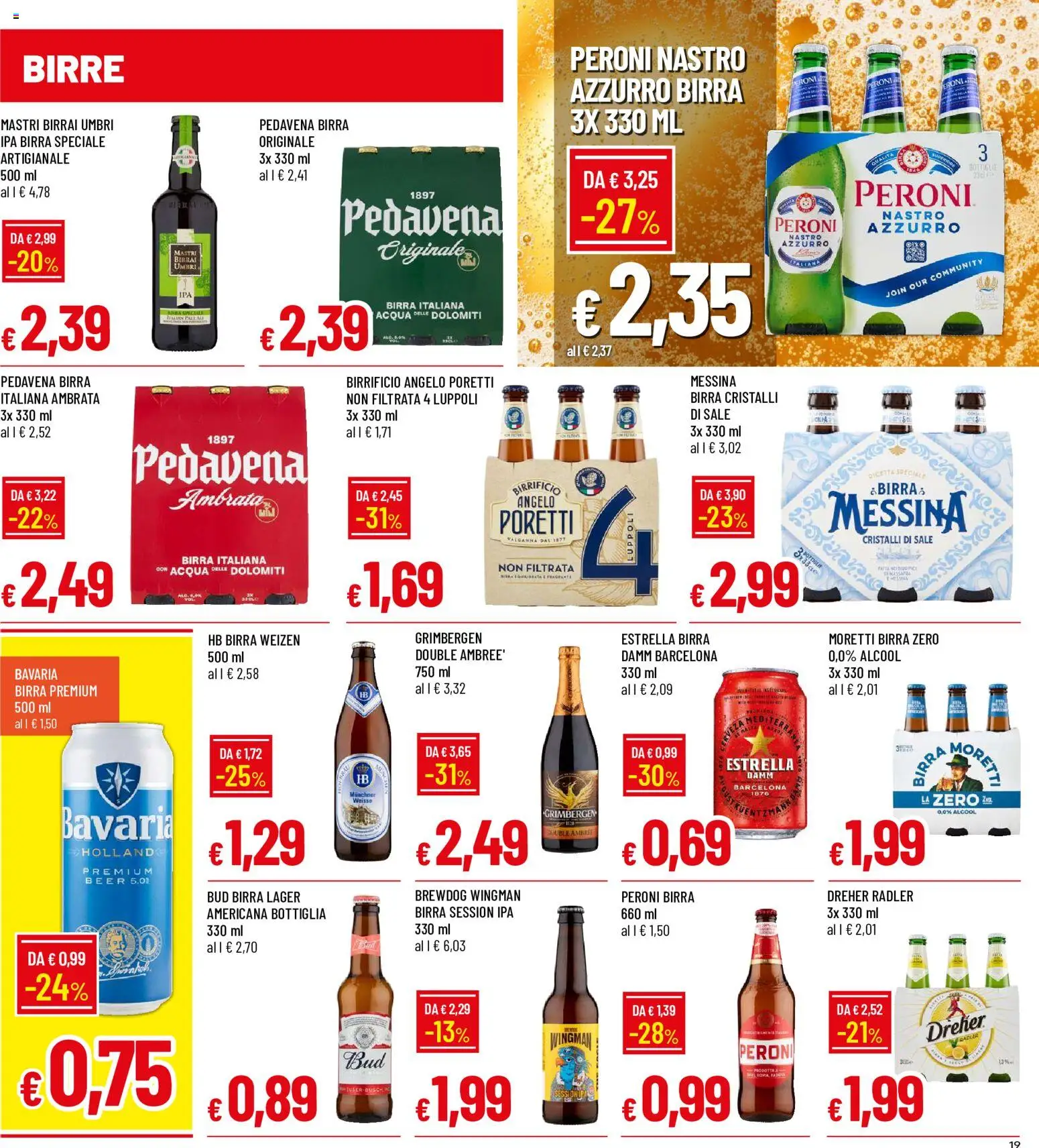 Volantino Galassia del 11/06/2026 | Pagina: 19 | Prodotti: Birra, Acqua, Sale, Birra Moretti