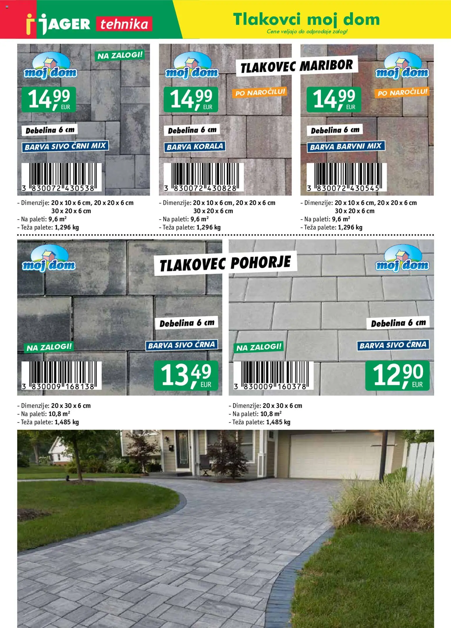 Novi Jager katalog ponudbe – veljaven od 21.08.2026 | Stran: 3 | Izdelki: Teza, Barva, Tlakovec