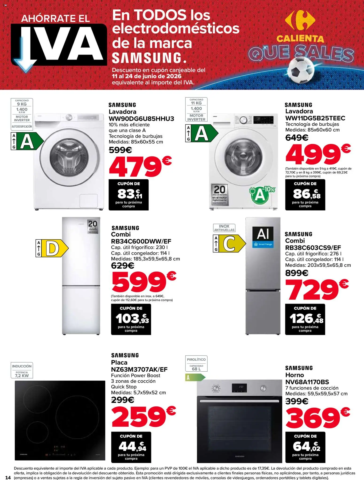 Carrefour folleto │ válido desde el 01.06.2026 | Página: 14 | Productos: Congelador, Lavadora, Horno, Combi