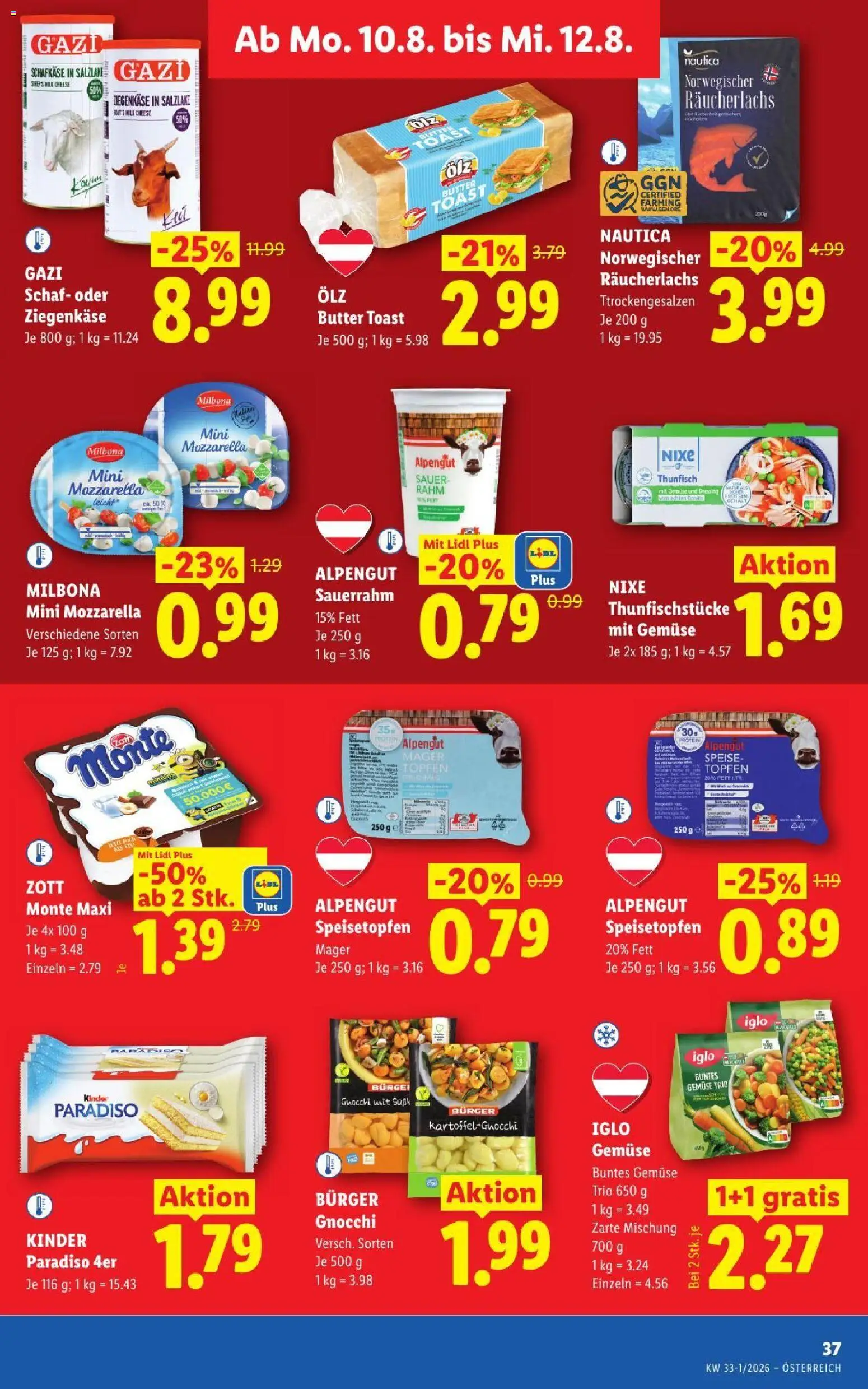 Lidl - Flugblatt gültig ab 06.08.2026 | Seite: 44 | Produkte: Gemüse, Butter, Sauerrahm